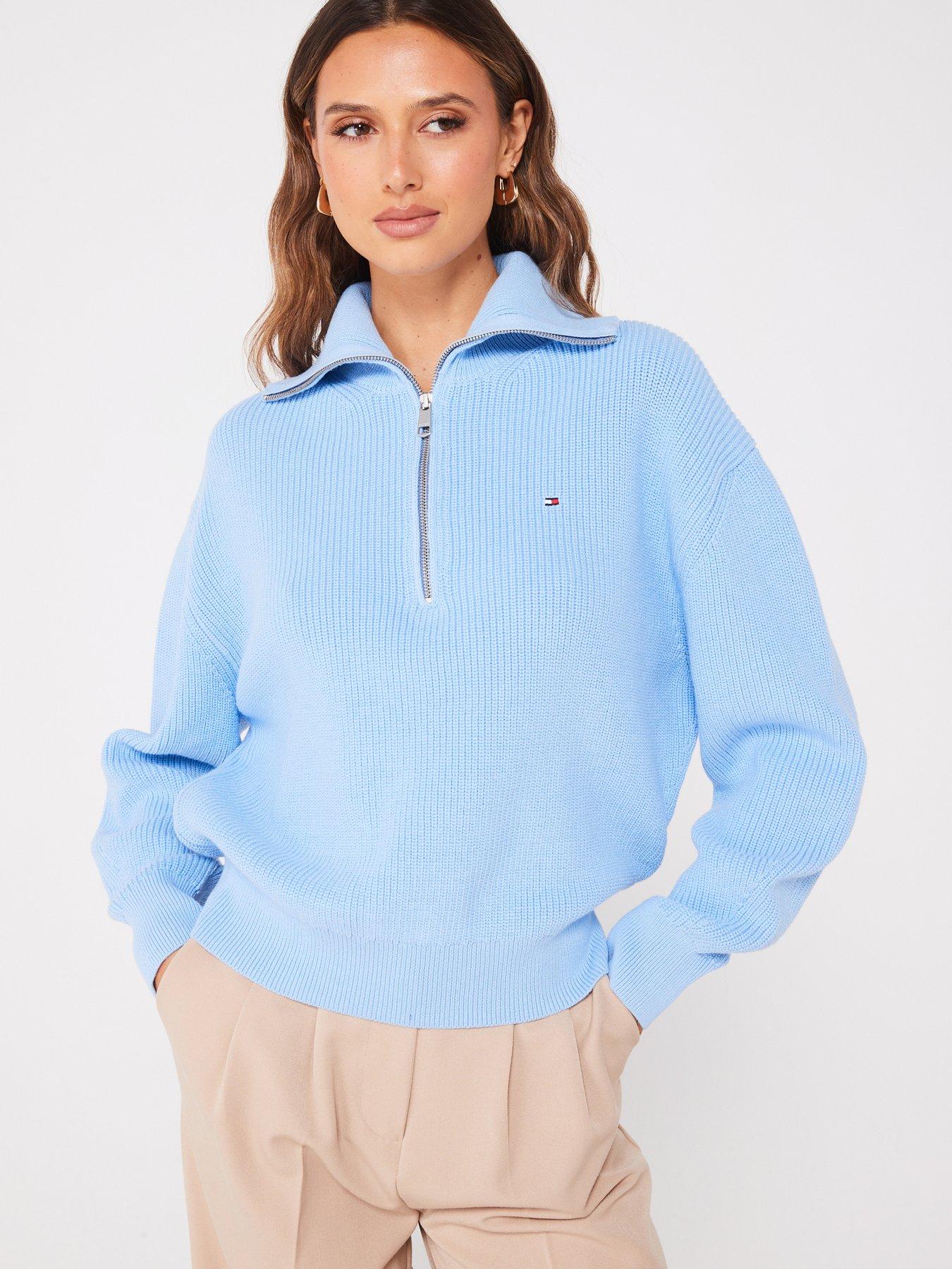 undefined Half Zip Mini Logo Jumper - Blue