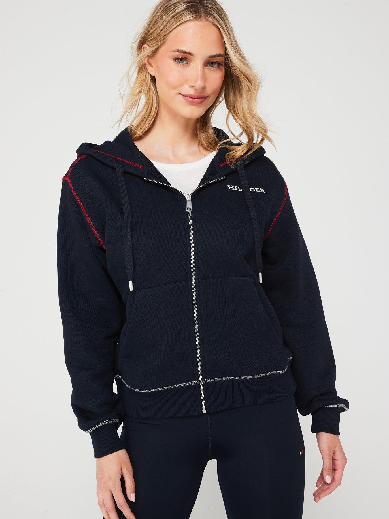 Tommy Hilfiger Logo Zip Through Hoodie - Navy | Very.co.uk