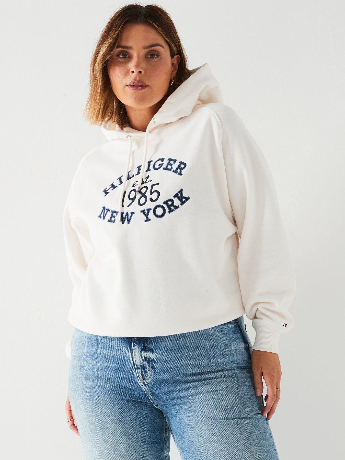 Women's plus size white hoodie sale