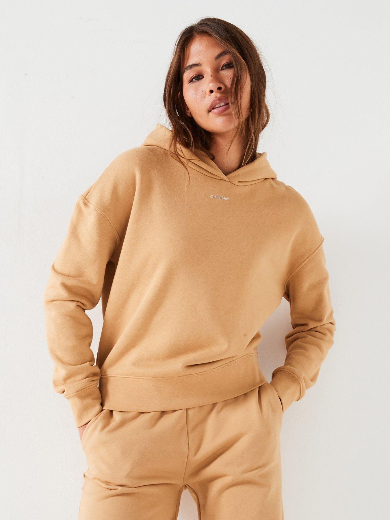 Calvin Klein Nano Logo Relaxed Hoodie Brown Beige Very