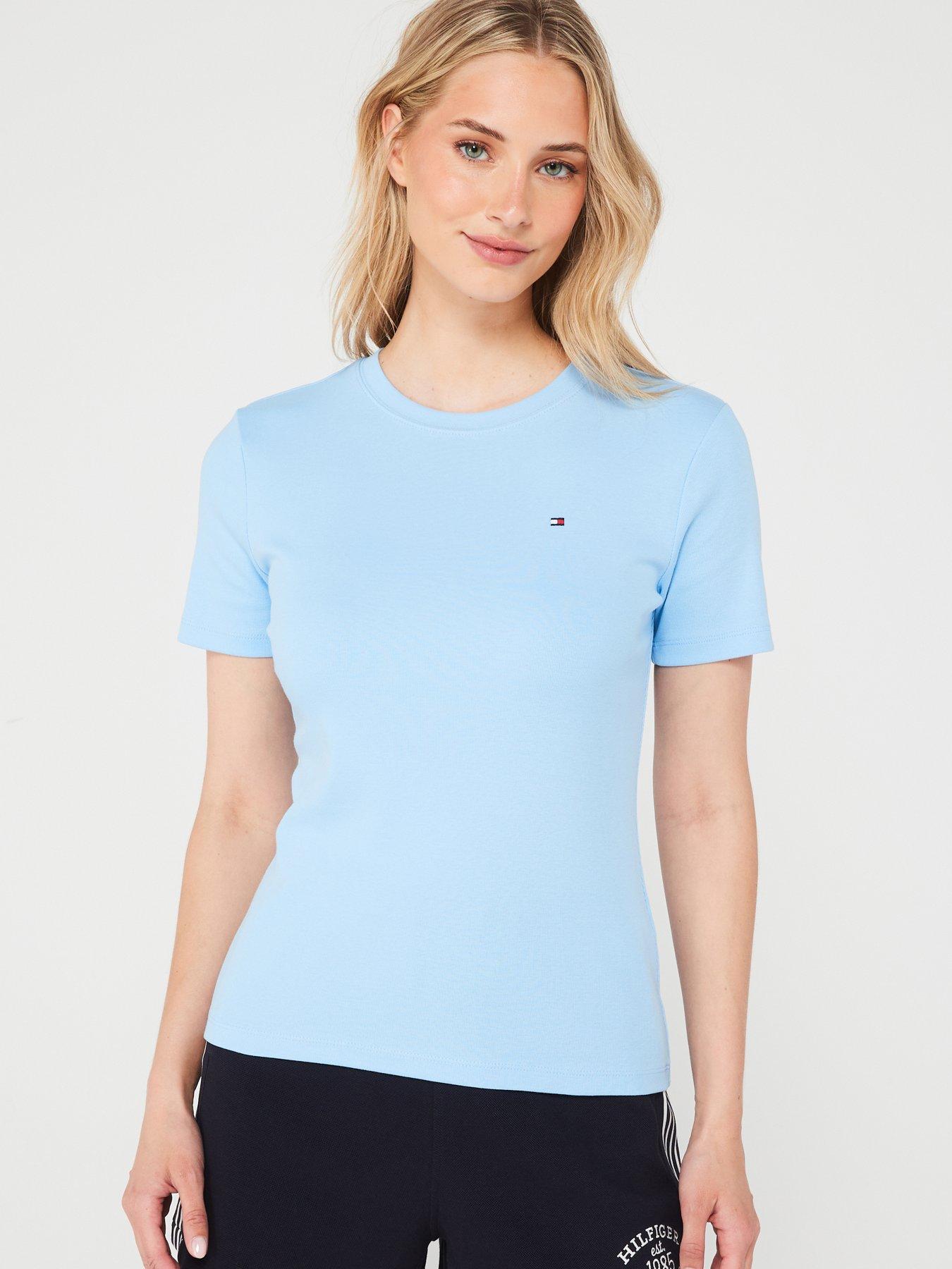 Tommy Hilfiger Slim Fit T-shirt - Blue | Very.co.uk