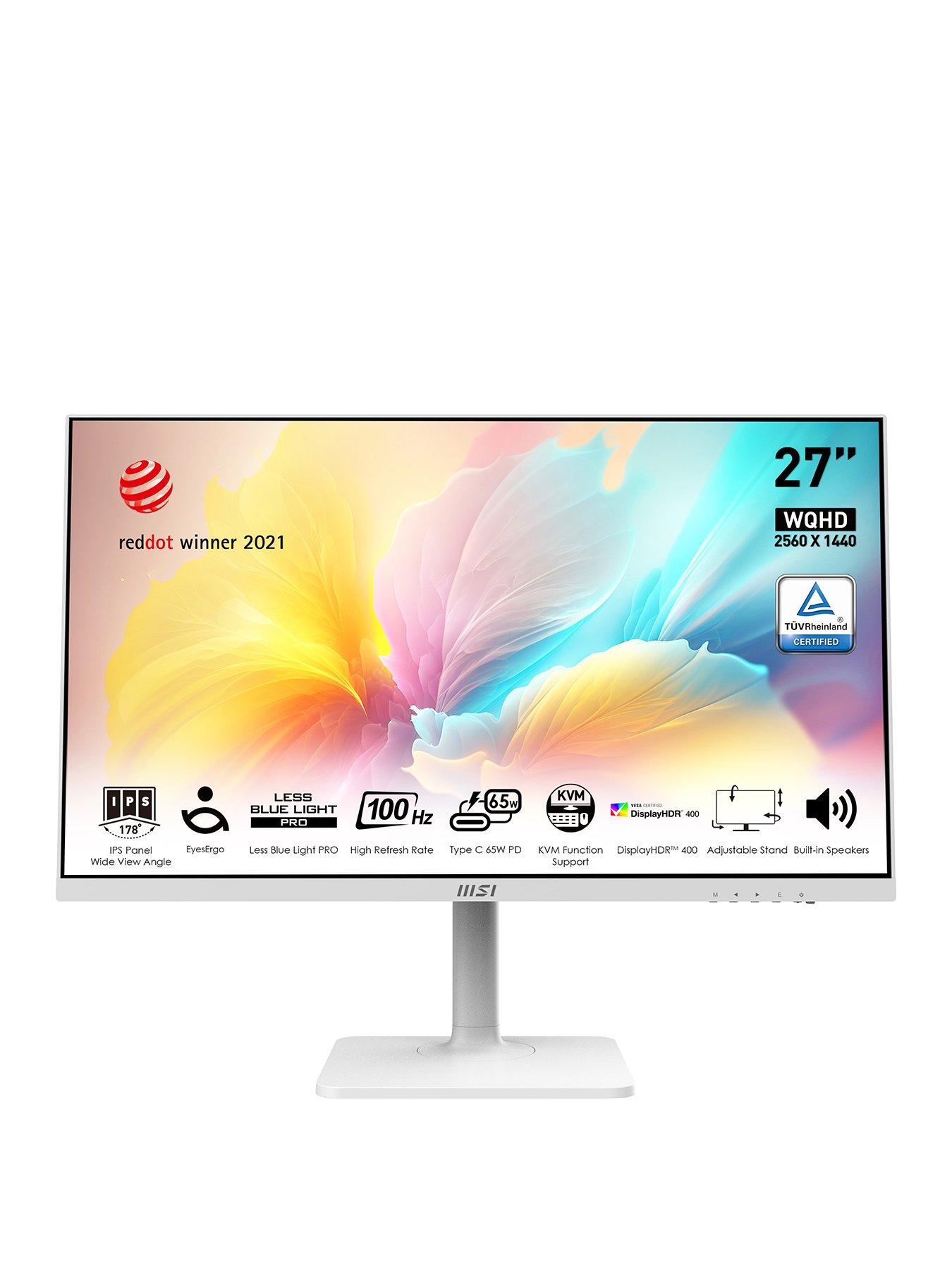 MSI Modern MD272QXPW 27in - QHD - 100Hz - Adaptive-Sync - Flat Monitor with Adjustable Stand + Built-In Speakers