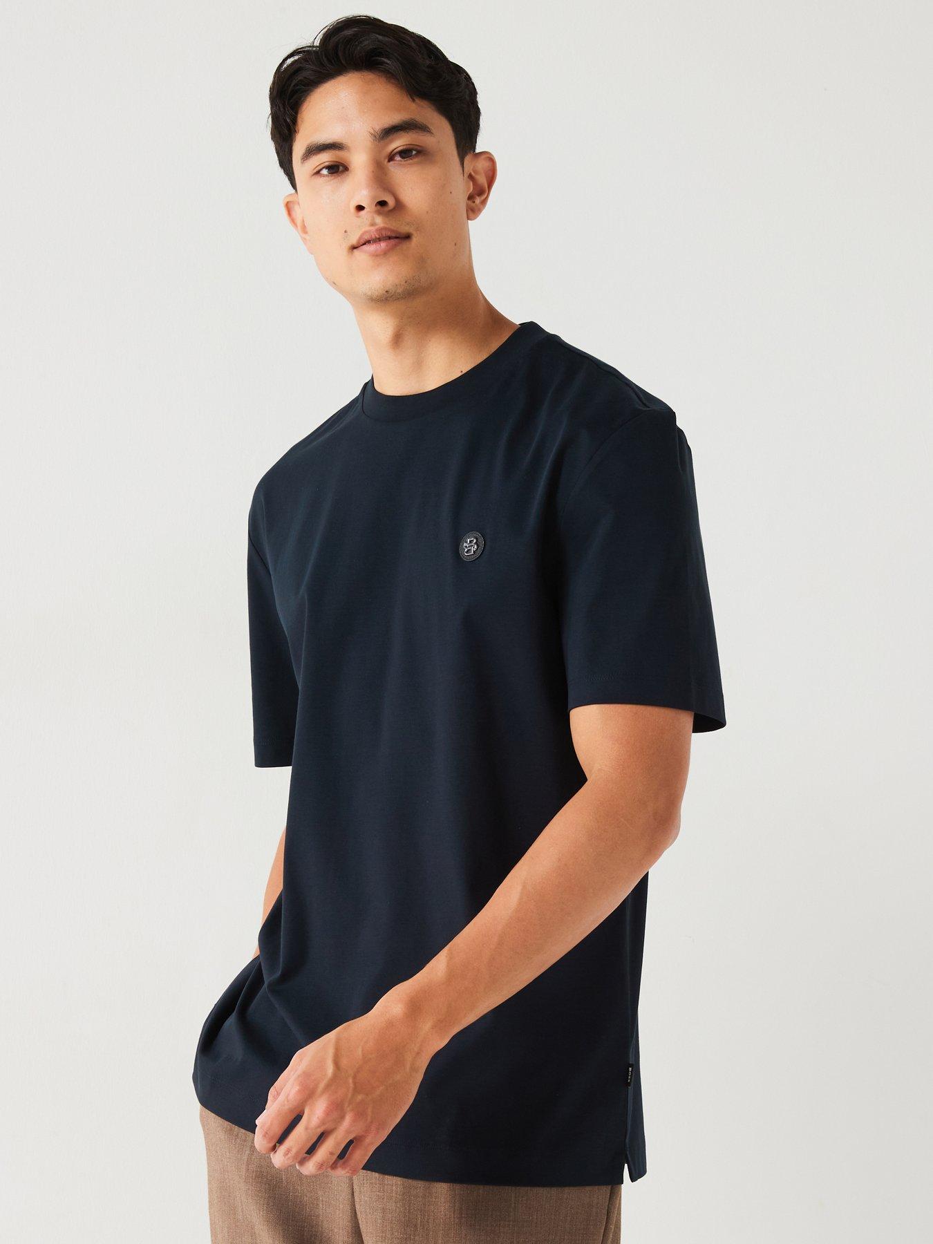 BOSS C-Taut Regular Fit Nickel Logo T-Shirt - Dark Blue