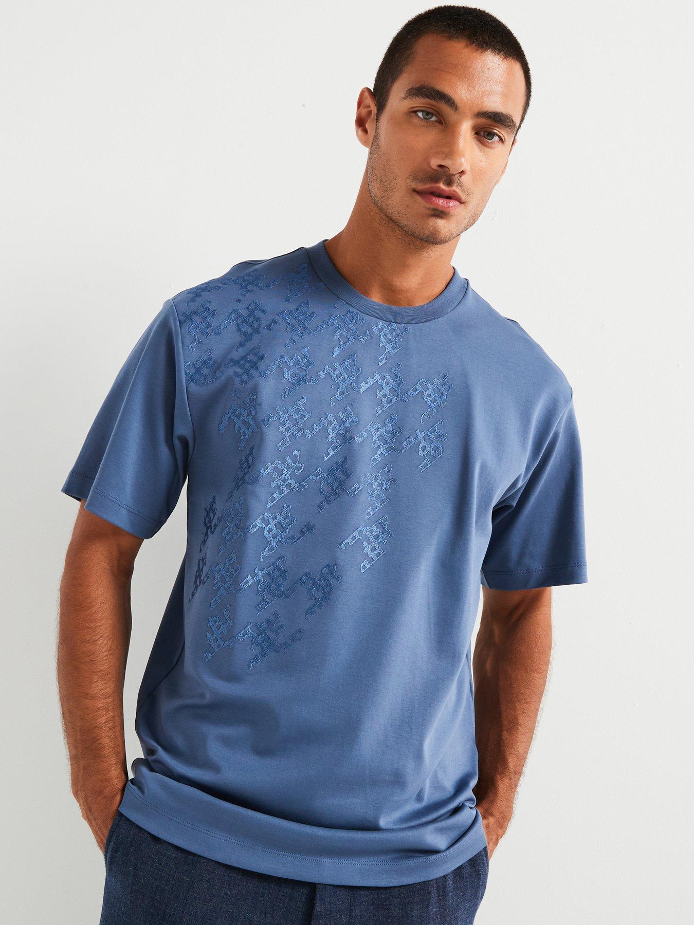 undefined Tessin 24 Satin Houndstooth Stitch T-Shirt - Navy