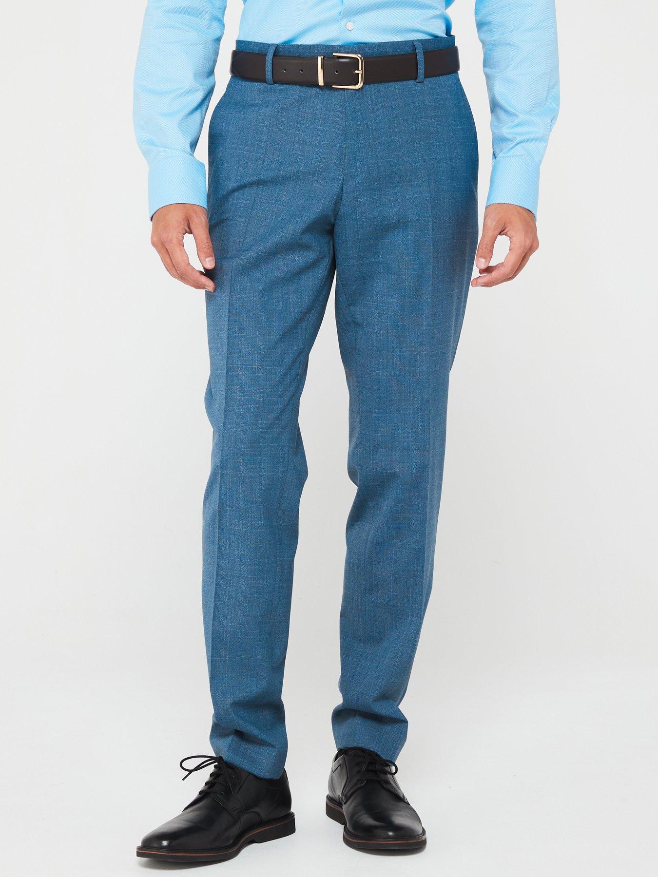 Image 4 of 6 of BOSS Huge Slim Fit Worsted Stretch Wool Suit - Navy