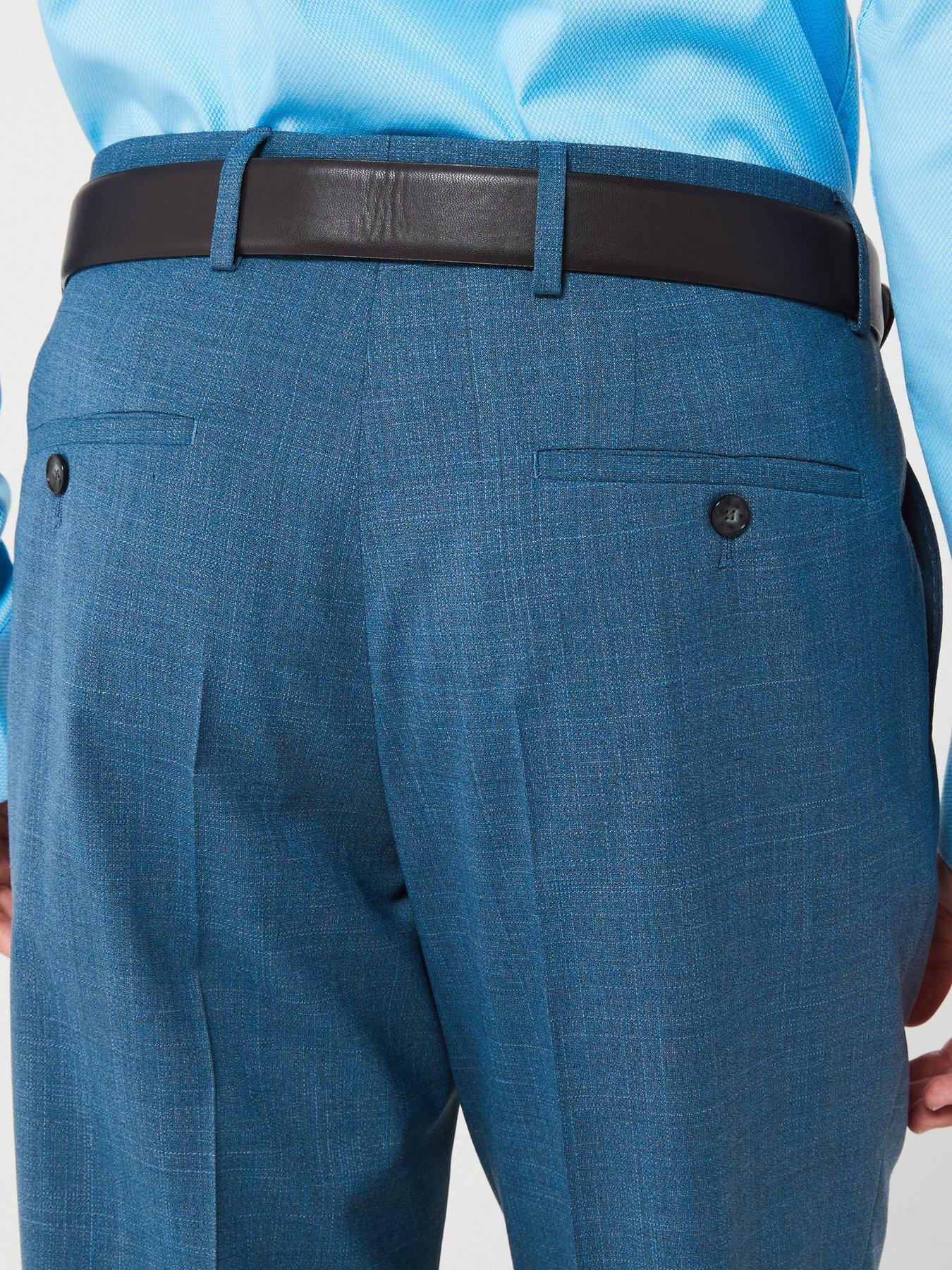 Image 6 of 6 of BOSS Huge Slim Fit Worsted Stretch Wool Suit - Navy