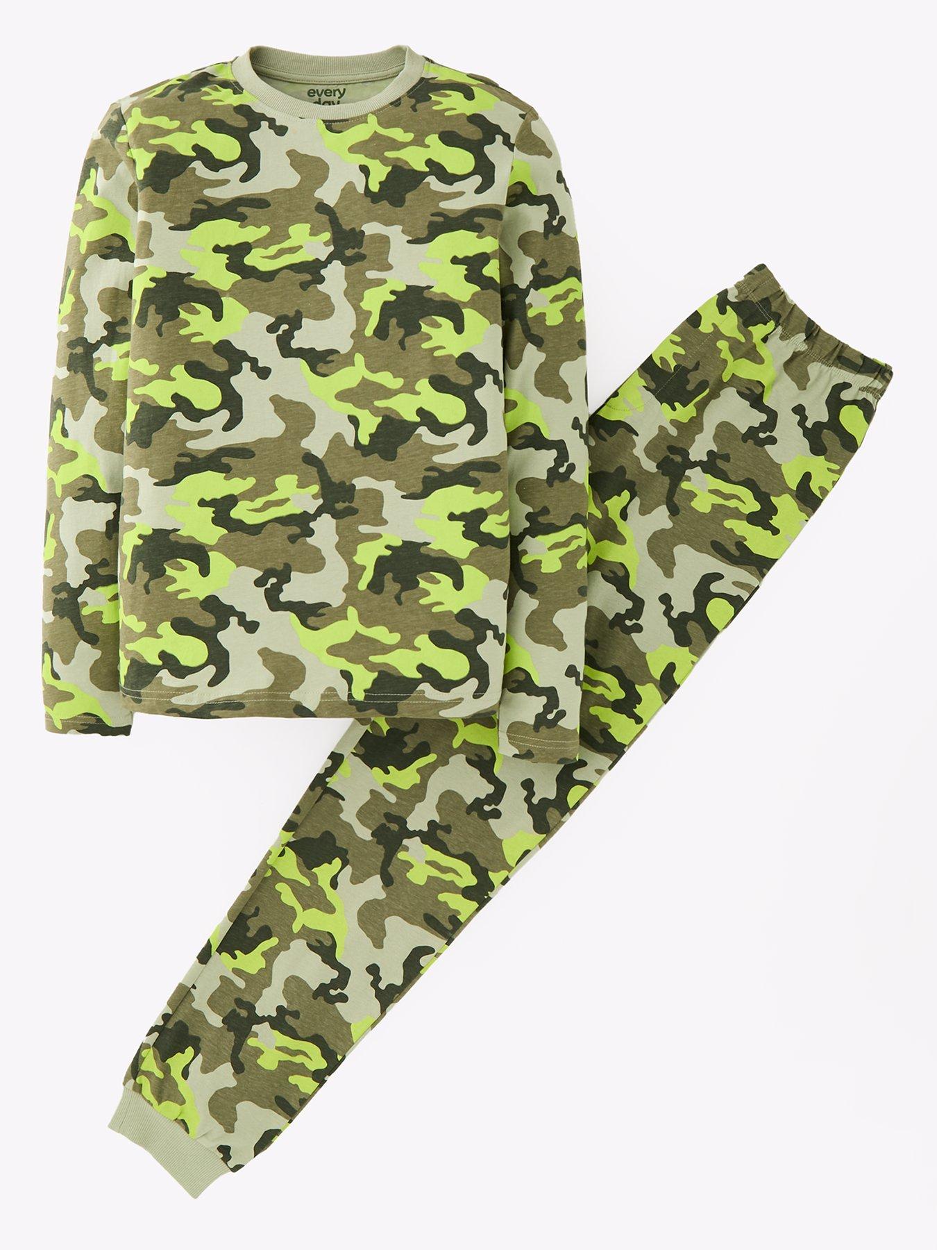 undefined Boys Camo Long Sleeve/ Long Length Pyjama