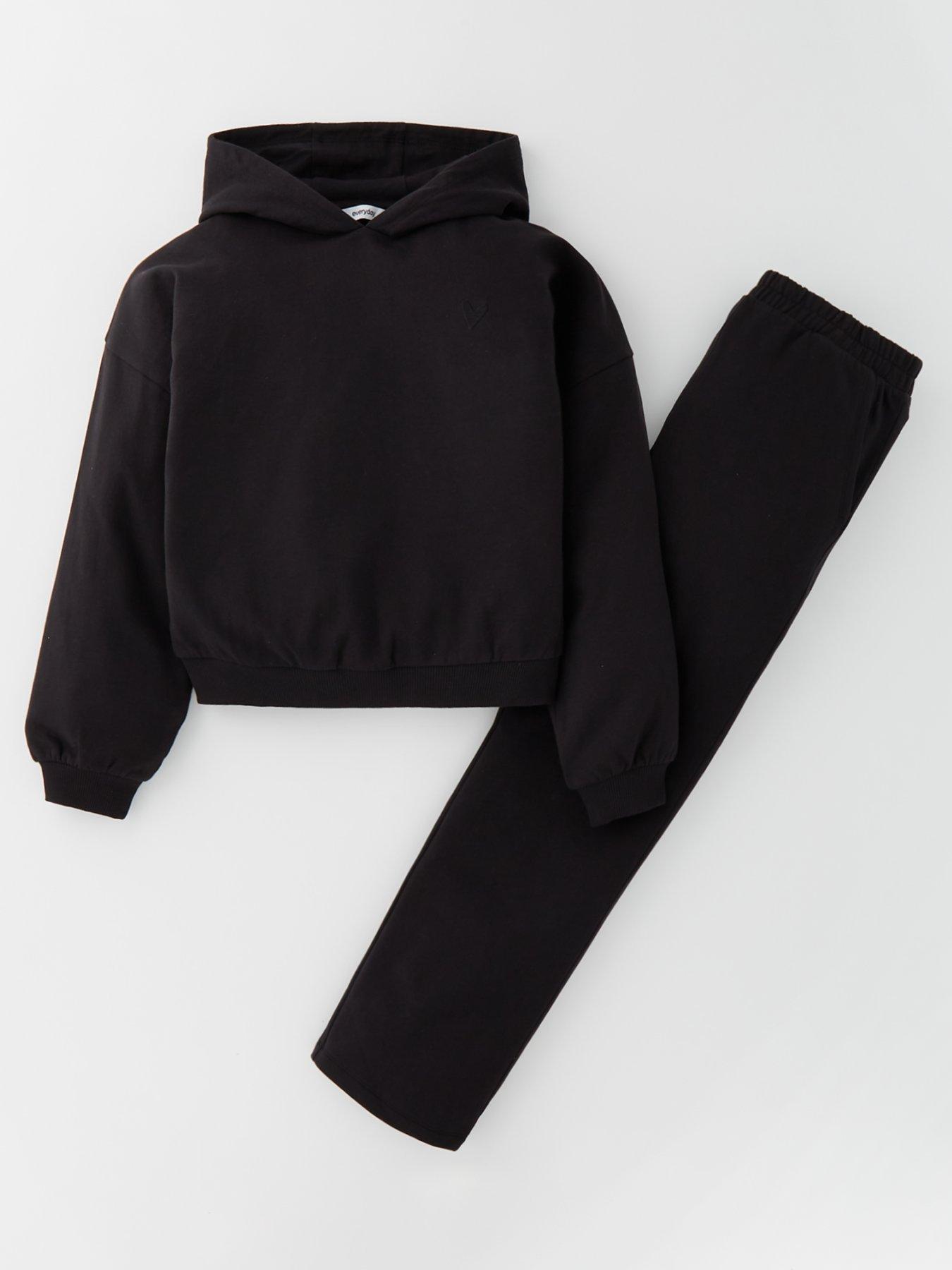 undefined Girls Sweat Jog Set - Black
