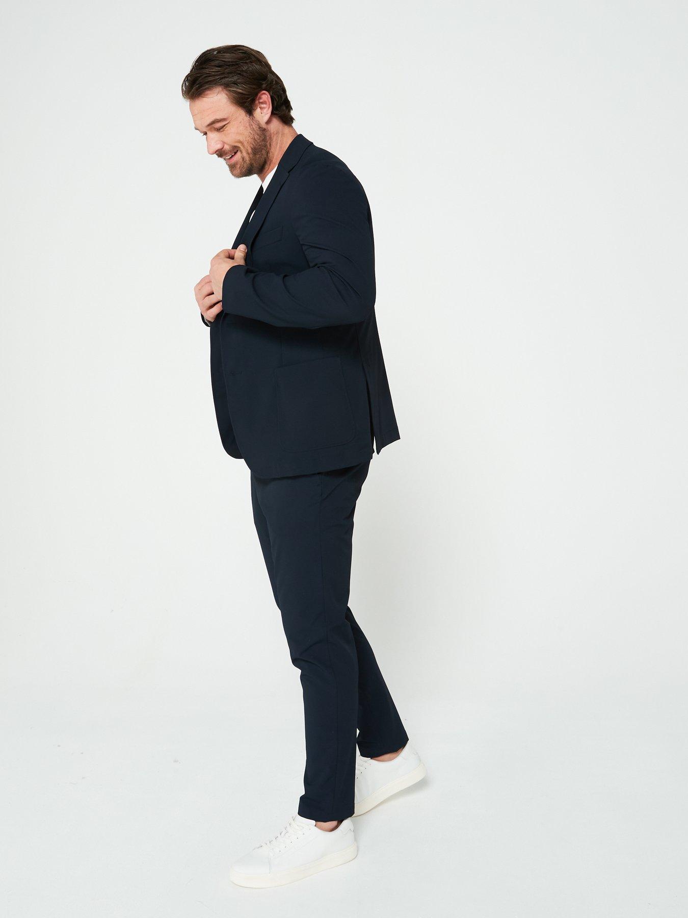 BOSS Genius Slim Fit Stretch Twill Suit Trousers- Navy Very