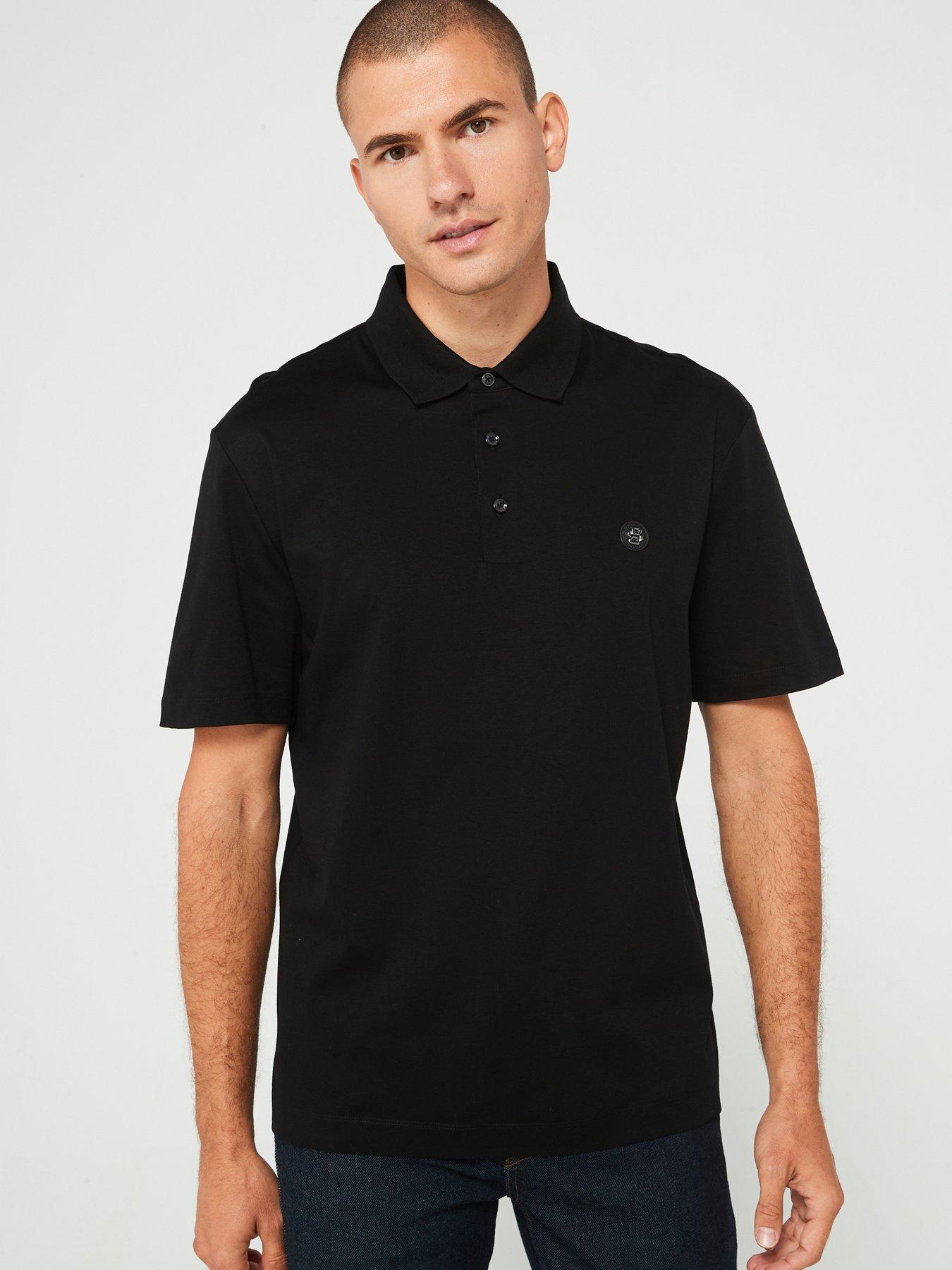 BOSS C-Parris 01 Regular Fit Logo Cotton Polo Shirt - Black