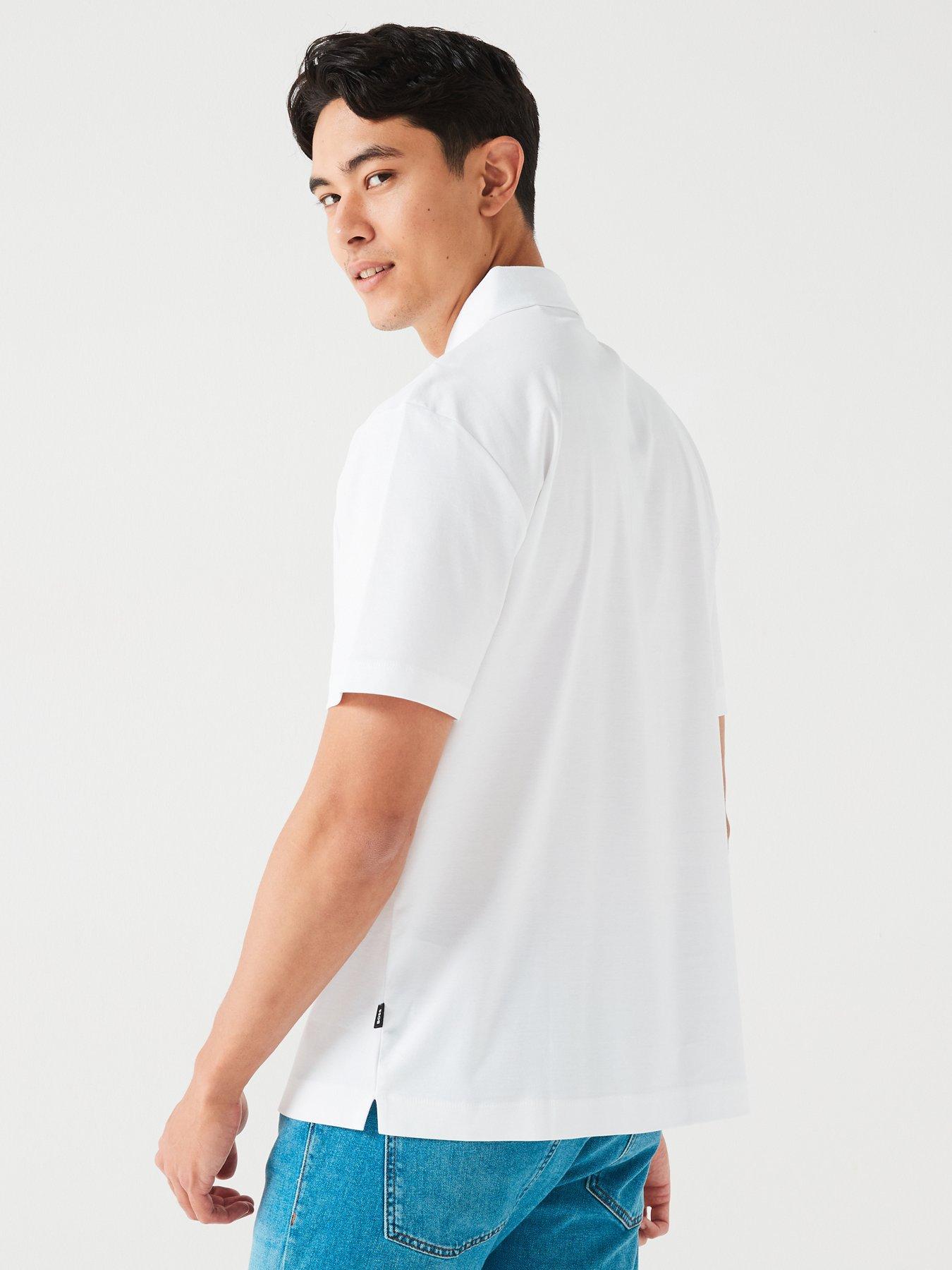 Image 2 of 4 of BOSS C-Parris 01 Regular Fit Logo Cotton Polo Shirt - White