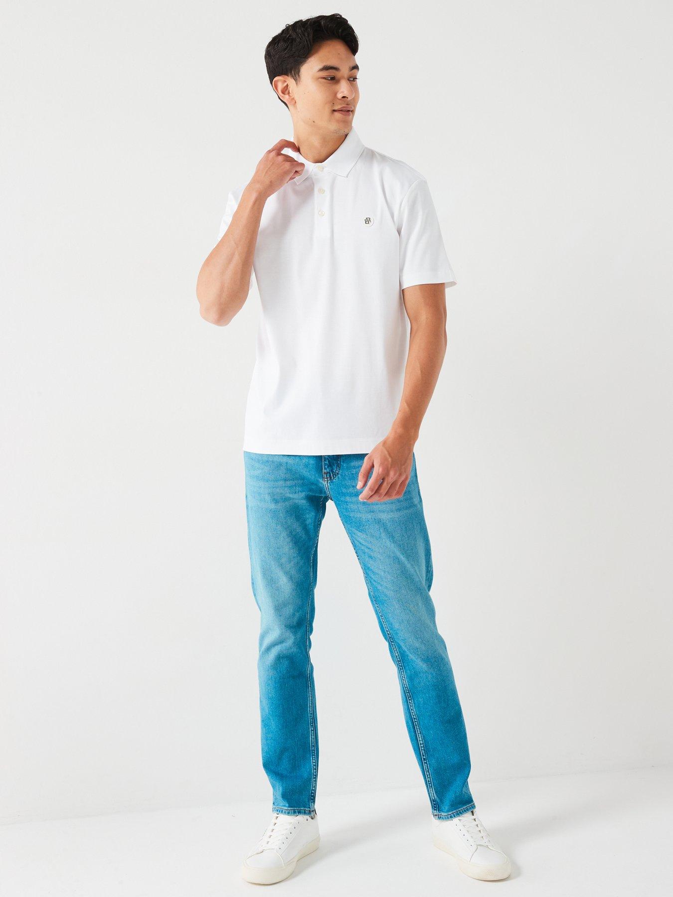 Image 3 of 4 of BOSS C-Parris 01 Regular Fit Logo Cotton Polo Shirt - White