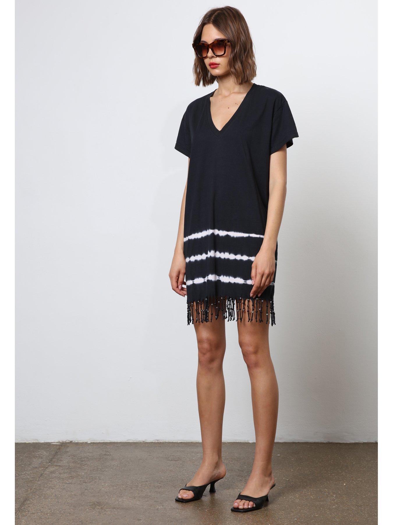 Image 3 of 6 of Religion Mini Tie Dye Tunic Dress - Black