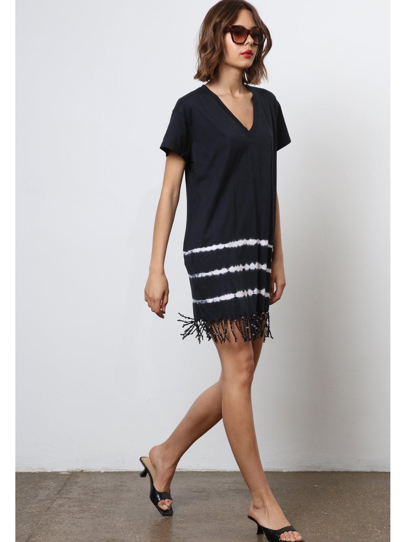 Image 4 of 6 of Religion Mini Tie Dye Tunic Dress - Black