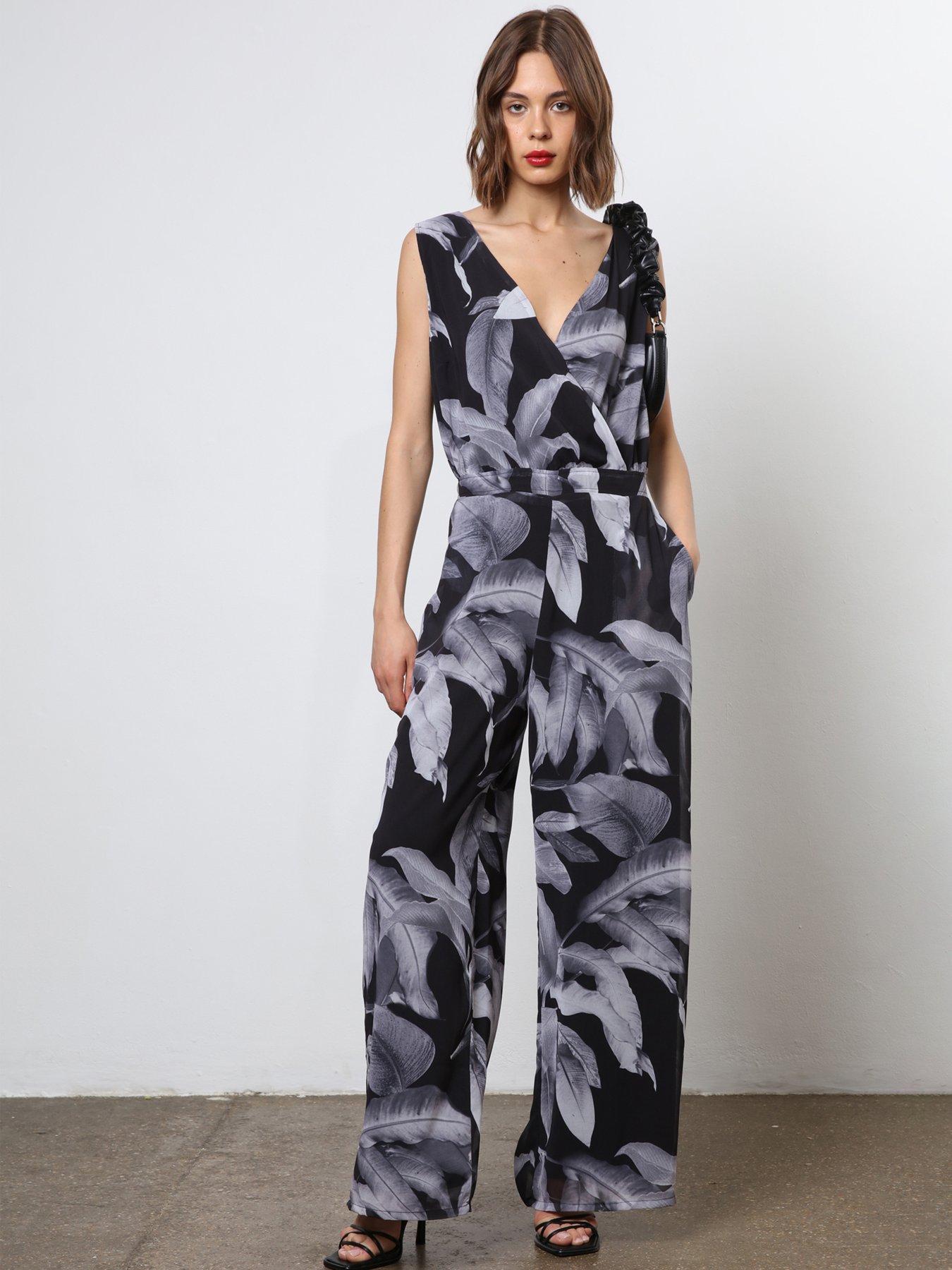 undefined Wide Leg Jumpsuit - Black
