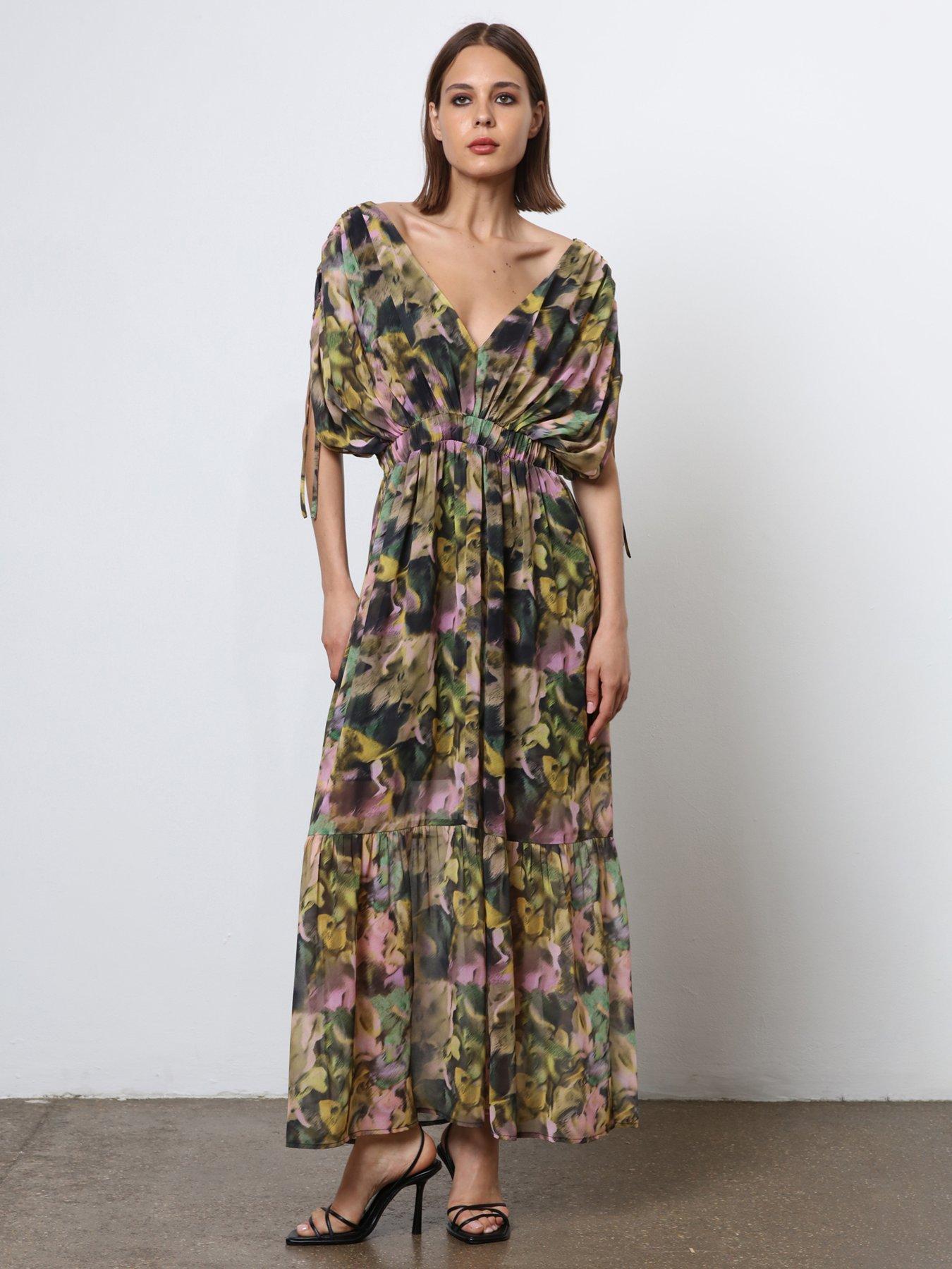 undefined Tiered Maxi Dress - Multi
