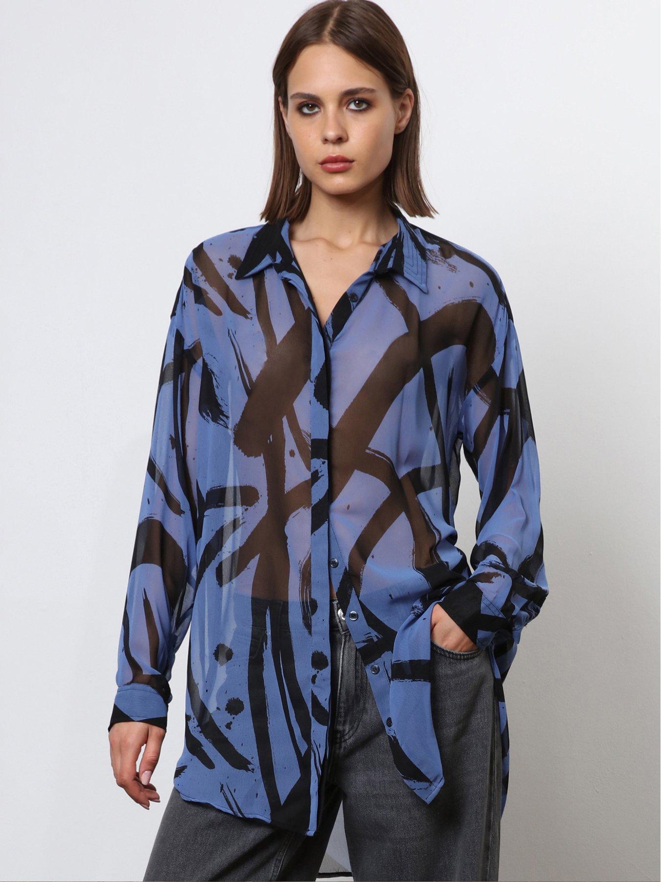 religion-oversized-sheer-shirt-blue