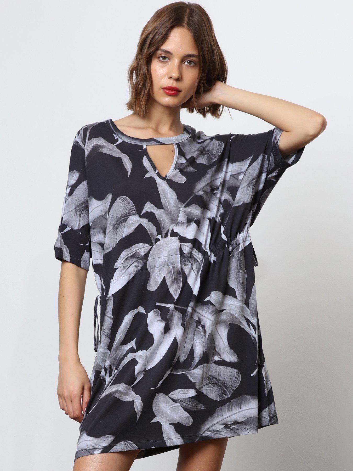 jersey tunic dress uk Cotton Jersey Tunic Pocket Dress in Green