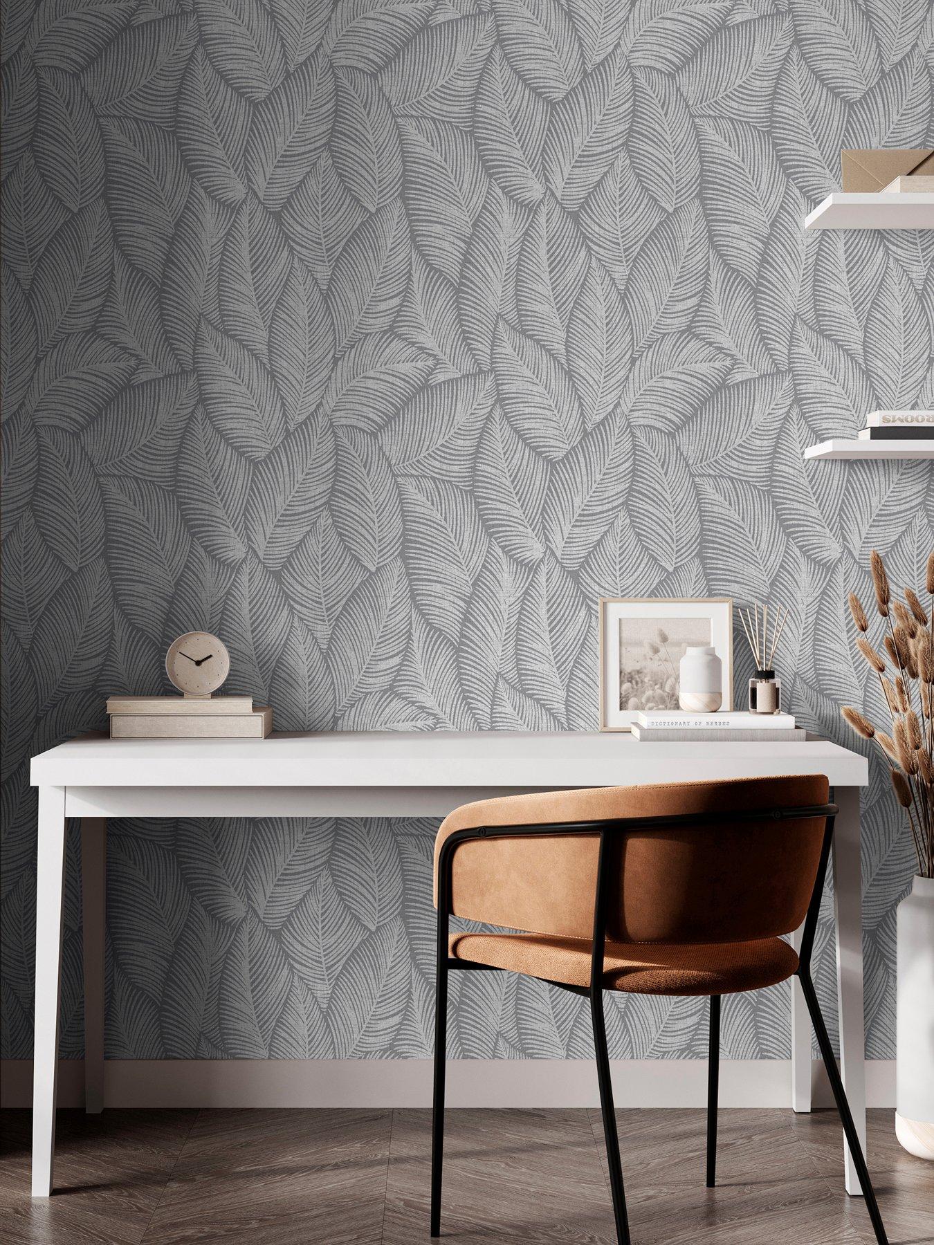 Product photograph of Muriva Denver Leaf Grey from very.co.uk