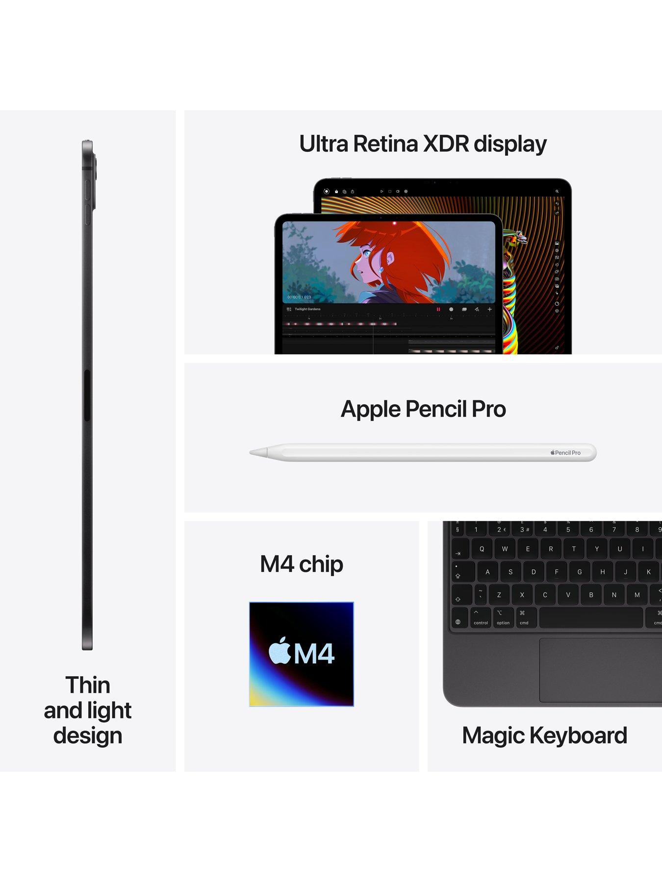Image 6 of 8 of Apple iPad Pro (M4, 2024) 11-inch, Wi-Fi &amp; Cellular, 256Gb with Standard Glass - Space Black