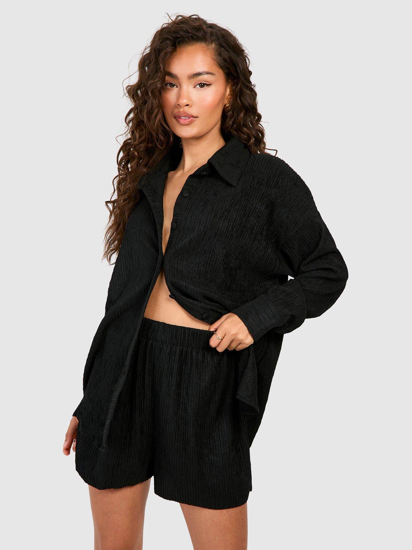 boohoo-premium-crinkle-relaxed-shirt-black