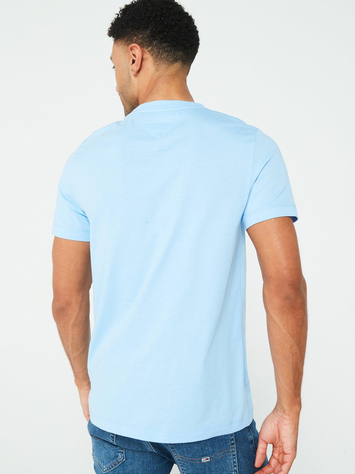 Tommy Hilfiger Arch Global Stripe Logo T-shirt - Light Blue | Very.co.uk