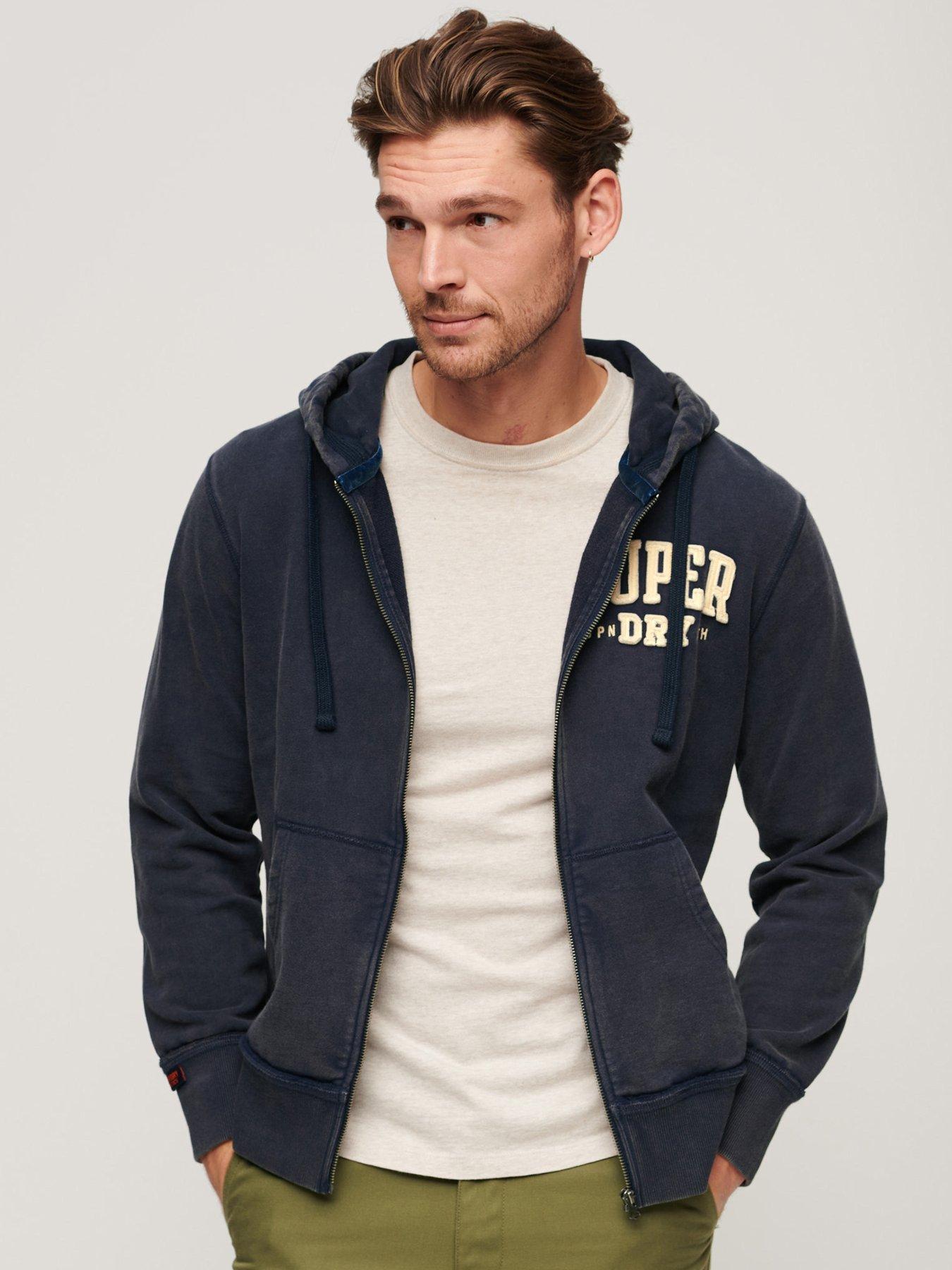 Superdry Vintage Athletic Zip Hoodie - Navy