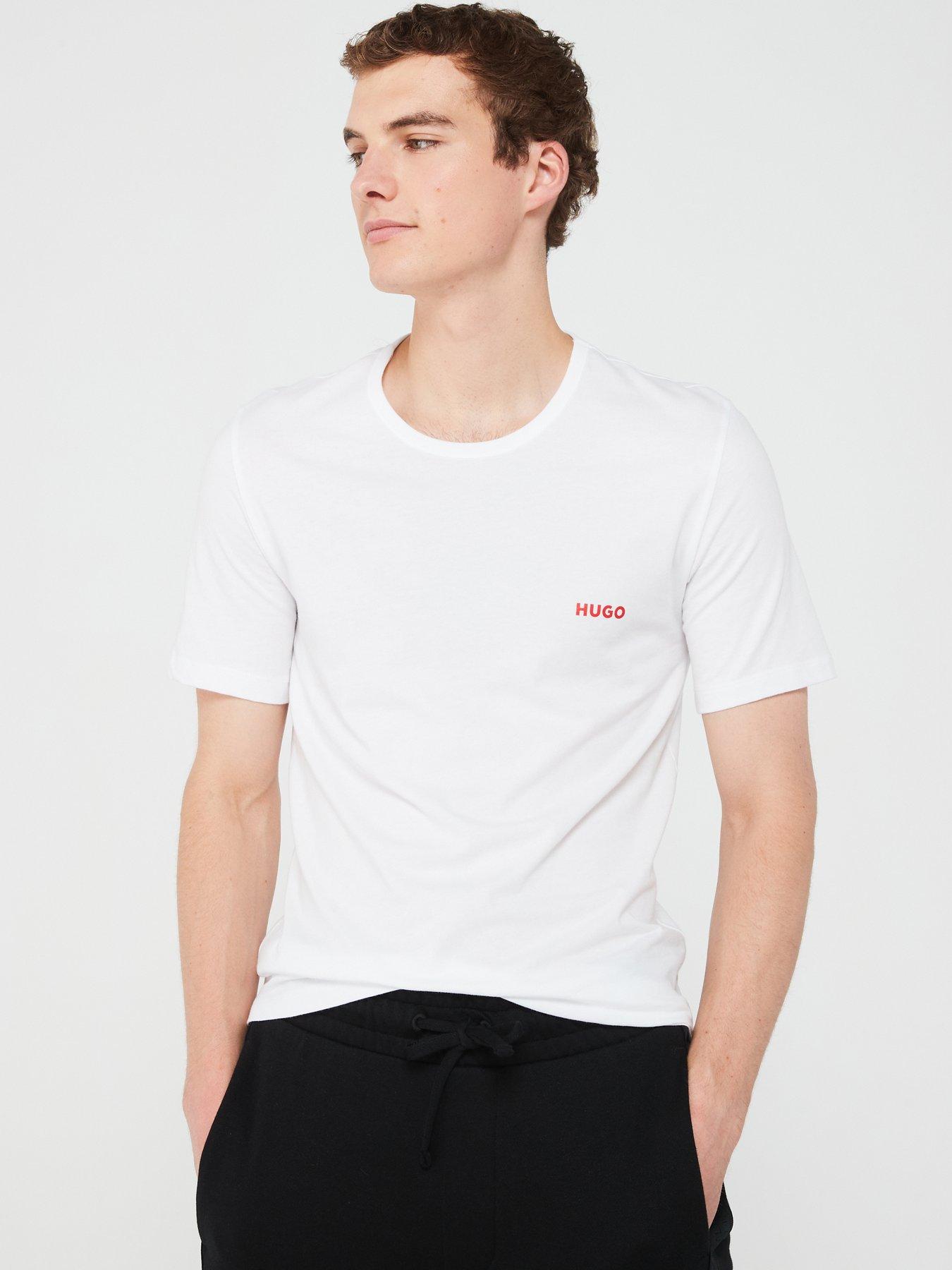 Image 2 of 7 of HUGO 3 Pack Logo Loungewear T-Shirt - Navy/White/Orange