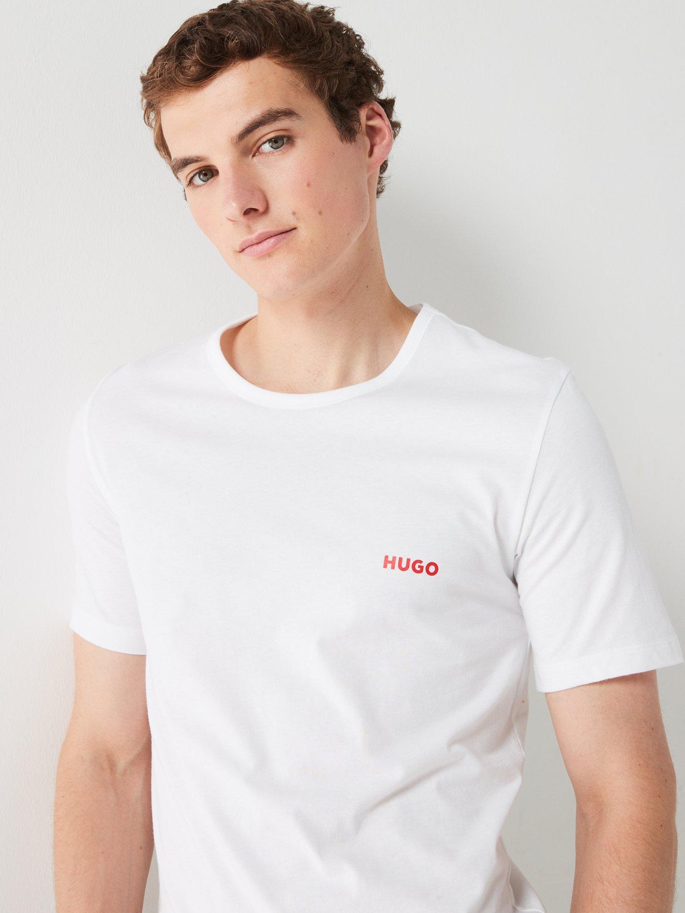 Image 5 of 7 of HUGO 3 Pack Logo Loungewear T-Shirt - Navy/White/Orange