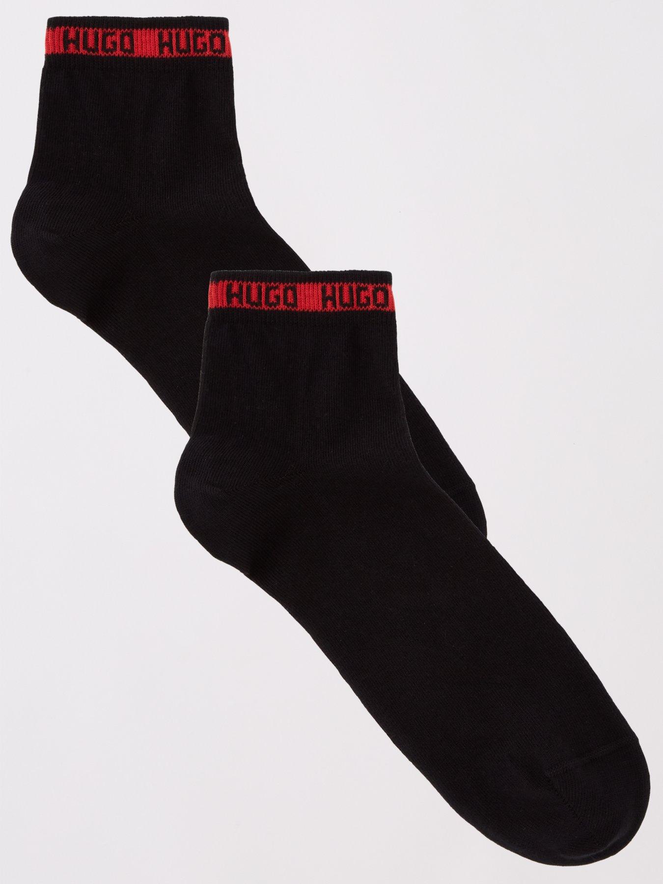 undefined 2 Pack Tape Half Crew Socks - Black