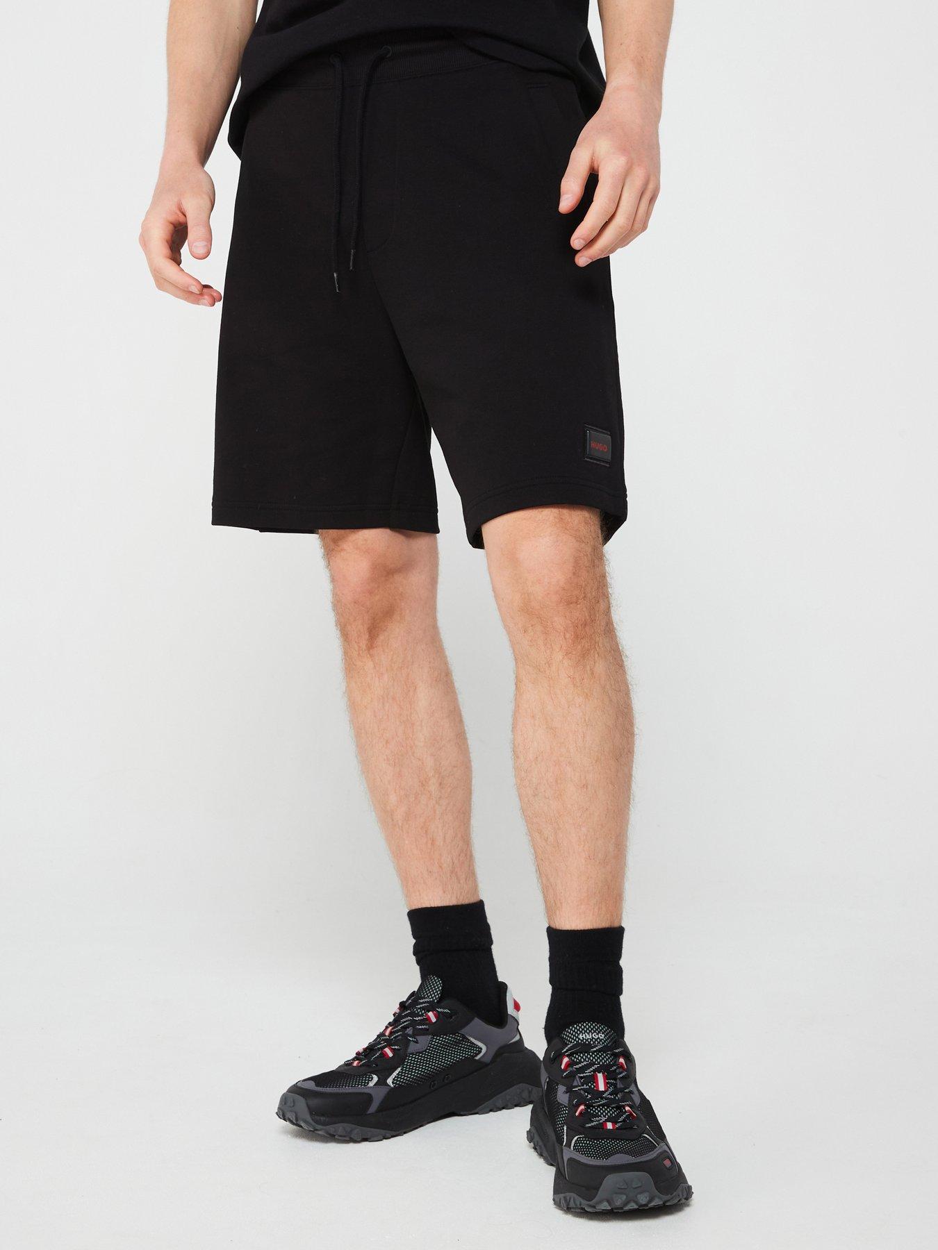 HUGO Diz Relaxed Fit Gel Logo Jersey Shorts Black Very