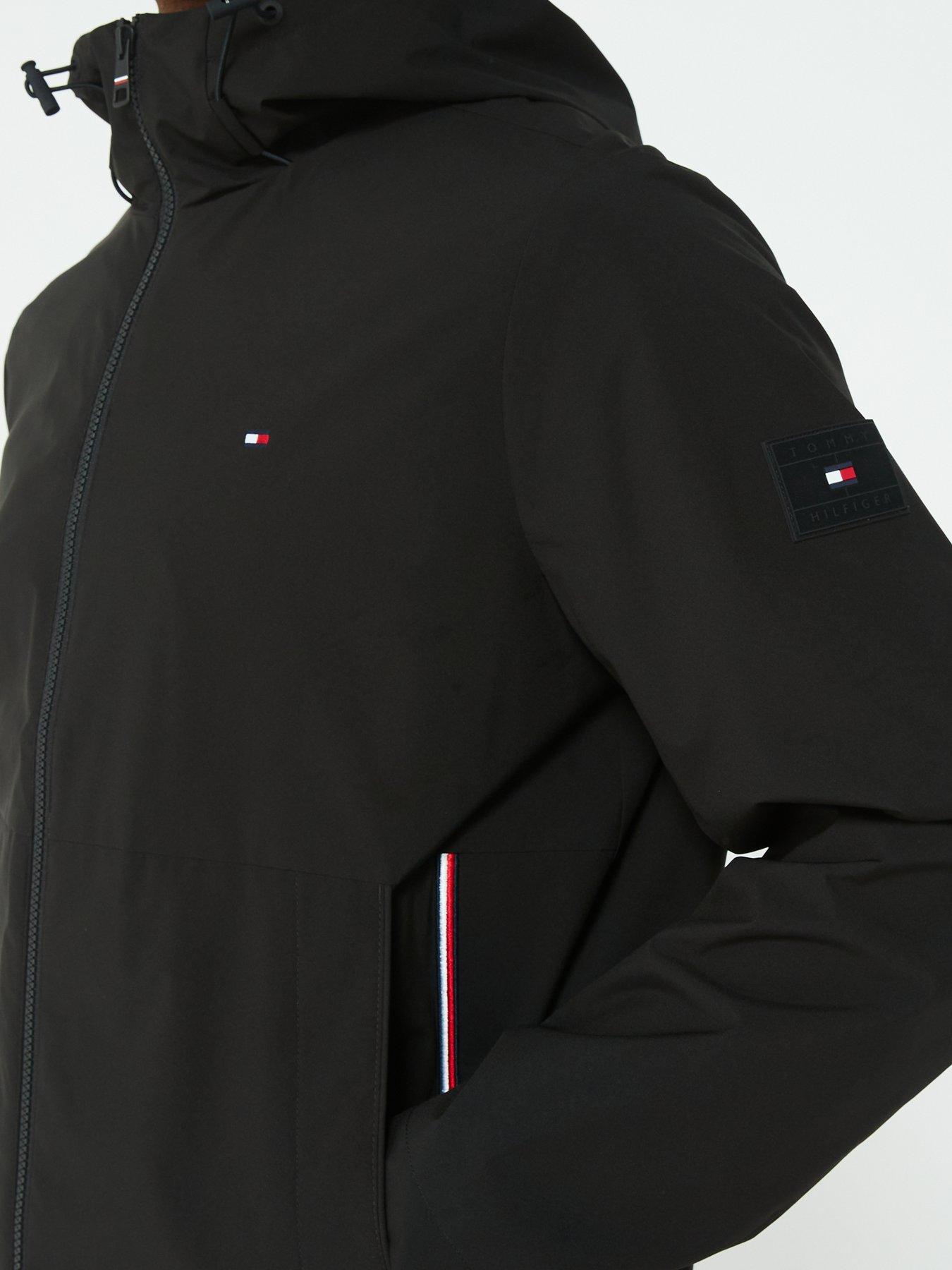 Tommy Hilfiger Trim Hooded Jacket - Black | Very.co.uk