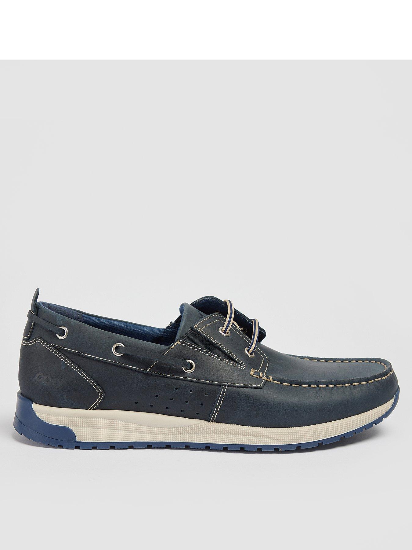 Pod Riley Leather Boat Shoes Navy Very