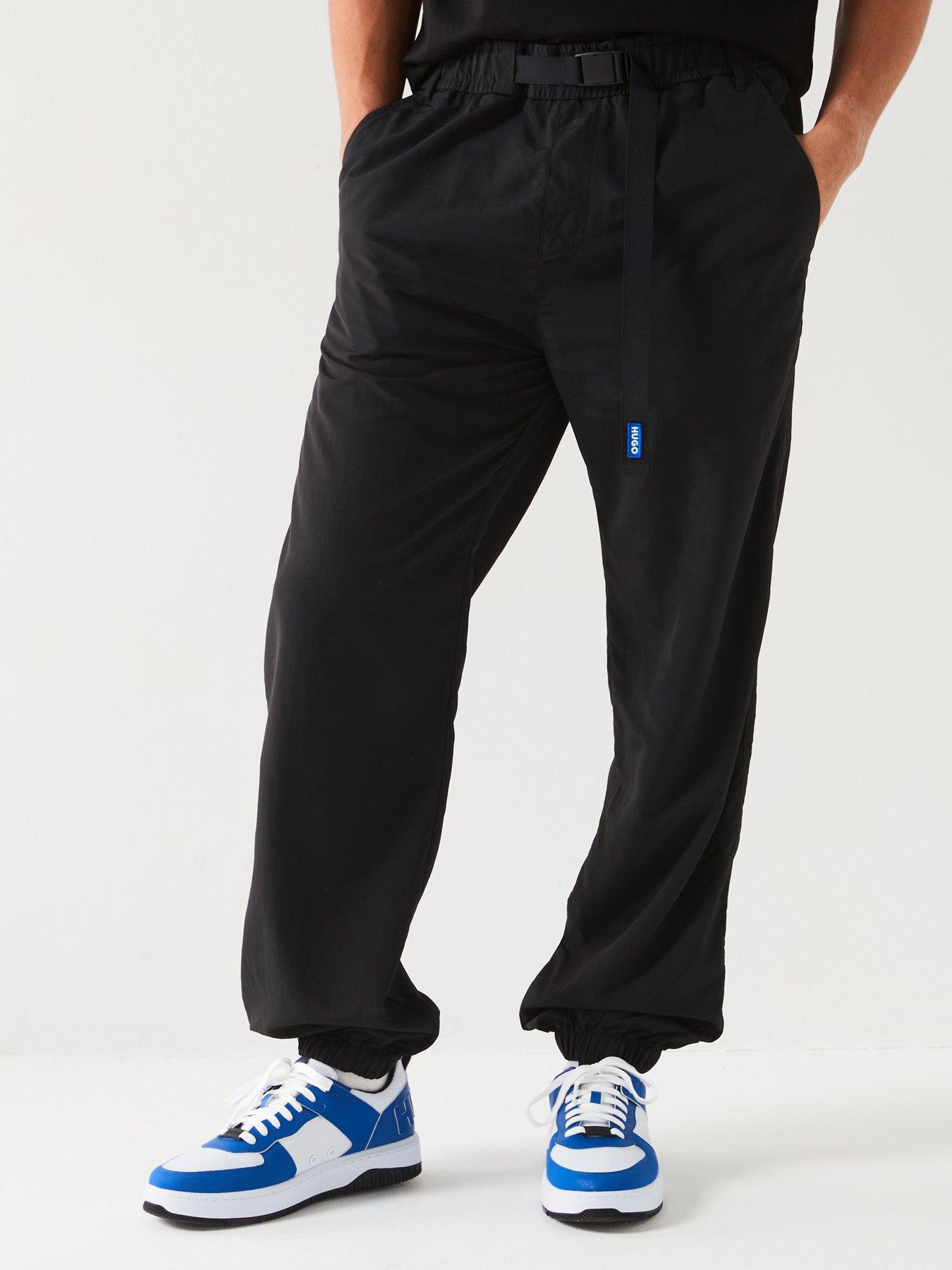 undefined BLUE Gerko243 Comfort Fit Belted Nyon Cuffed Trousers-Black