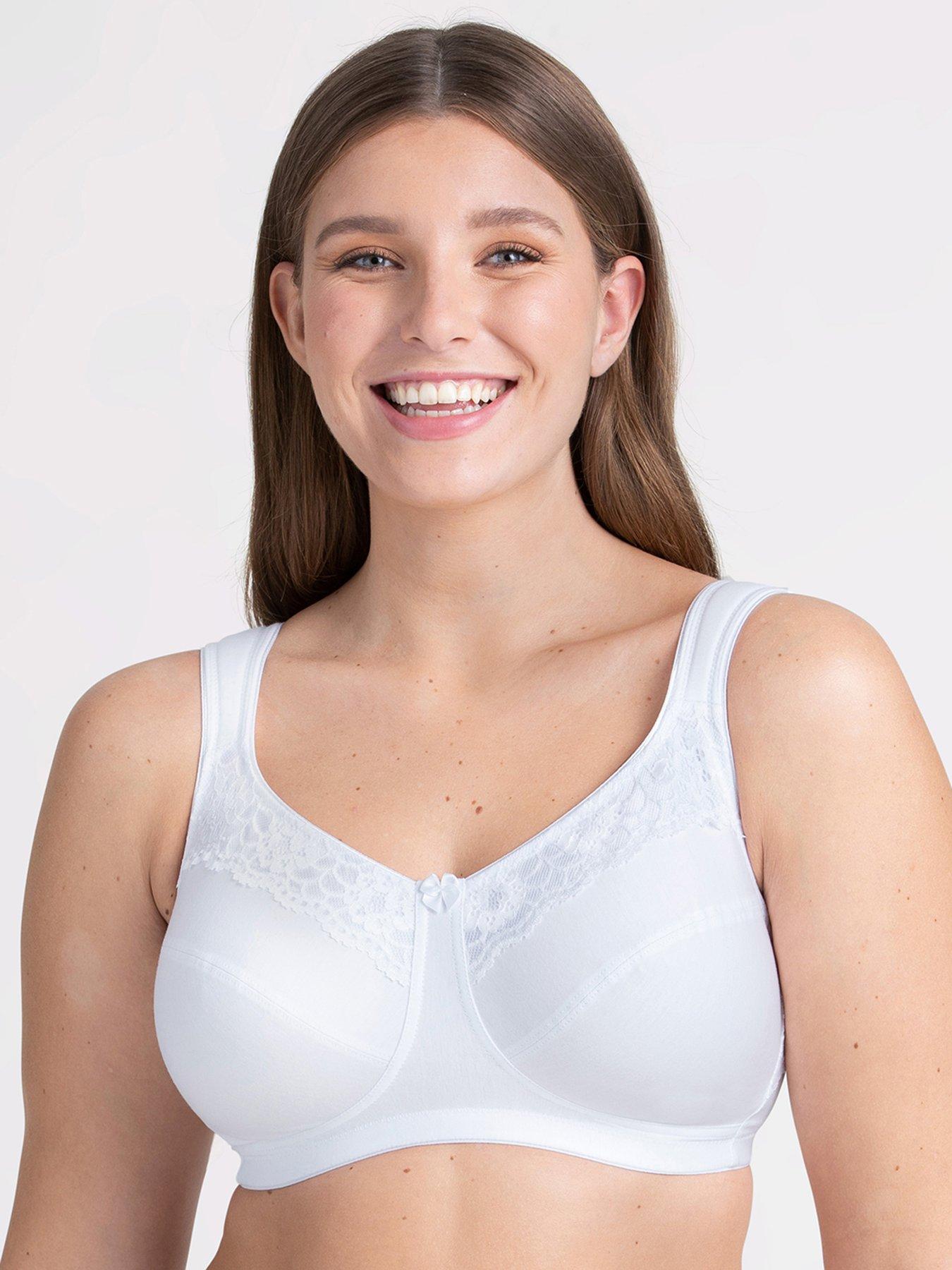 Miss Mary of Sweden Cotton Now Minimizer Non Wired Bra - White
