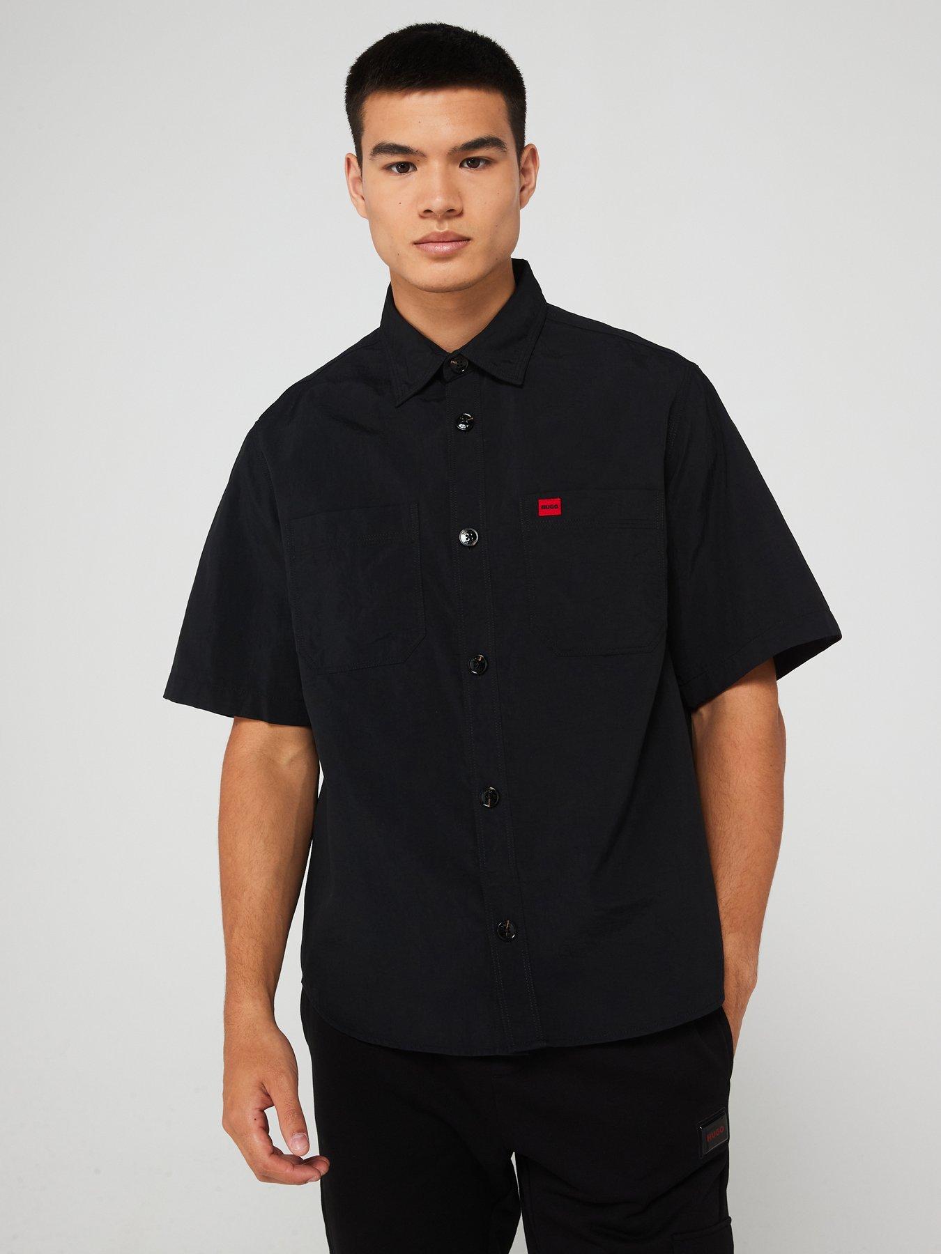 undefined Eratino Oversized Double Pocket Short Sleeve Shirt - Black