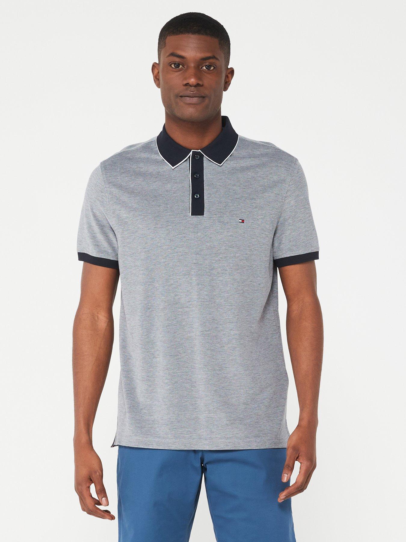 Tommy Hilfiger Cotton Modal Regular Fit Polo Shirt - Navy | Very.co.uk