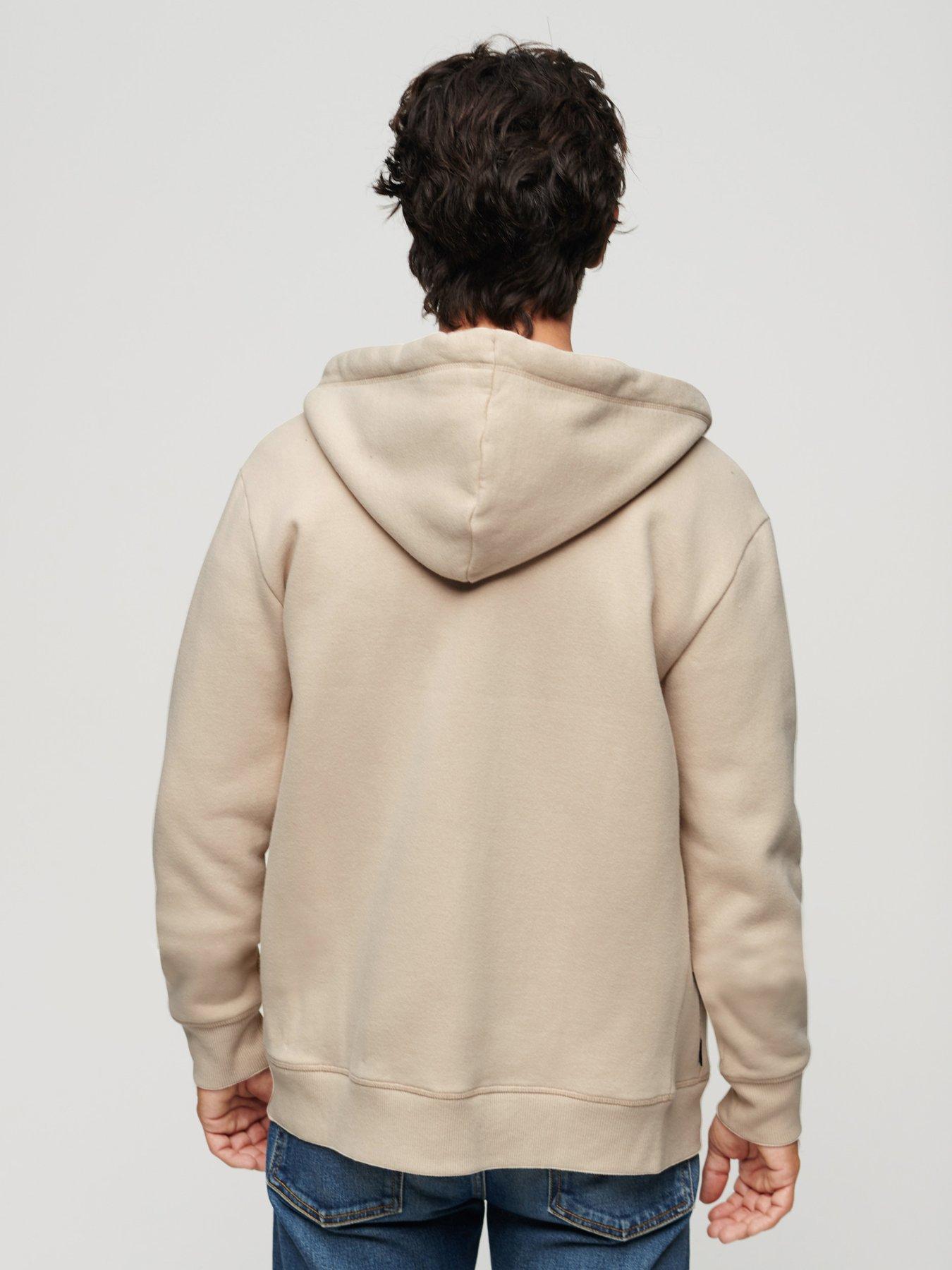 Superdry Essential Logo Zip Hoodie - Beige | Very.co.uk