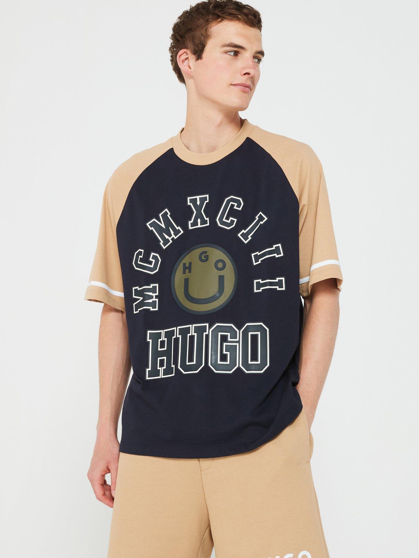 undefined BLUE Nacamos Loose Fit Collegiate Raglan T-Shirt-Navy