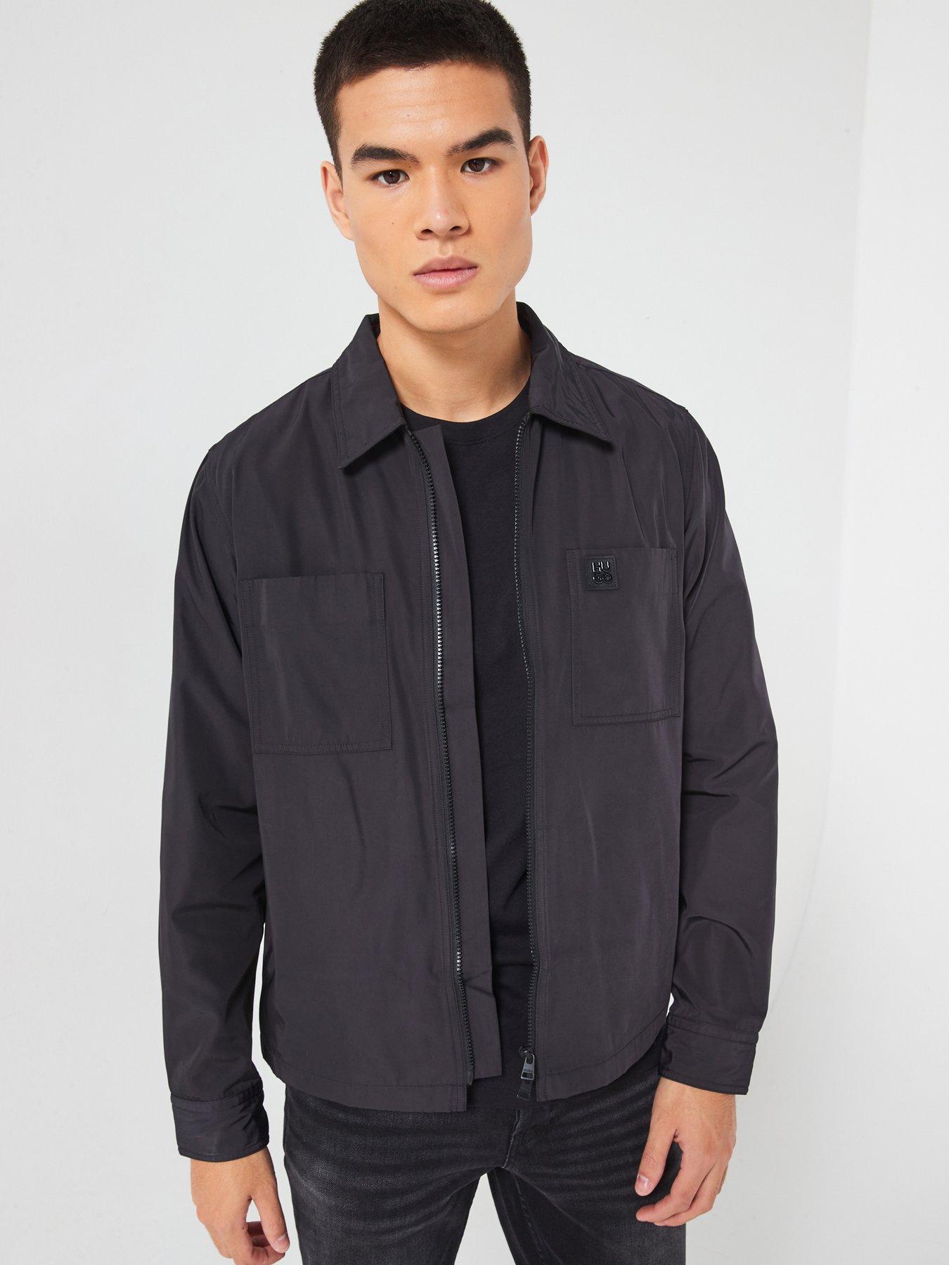 undefined Evalom Nikel Stacked Logo Zip Coach Jacket - Black