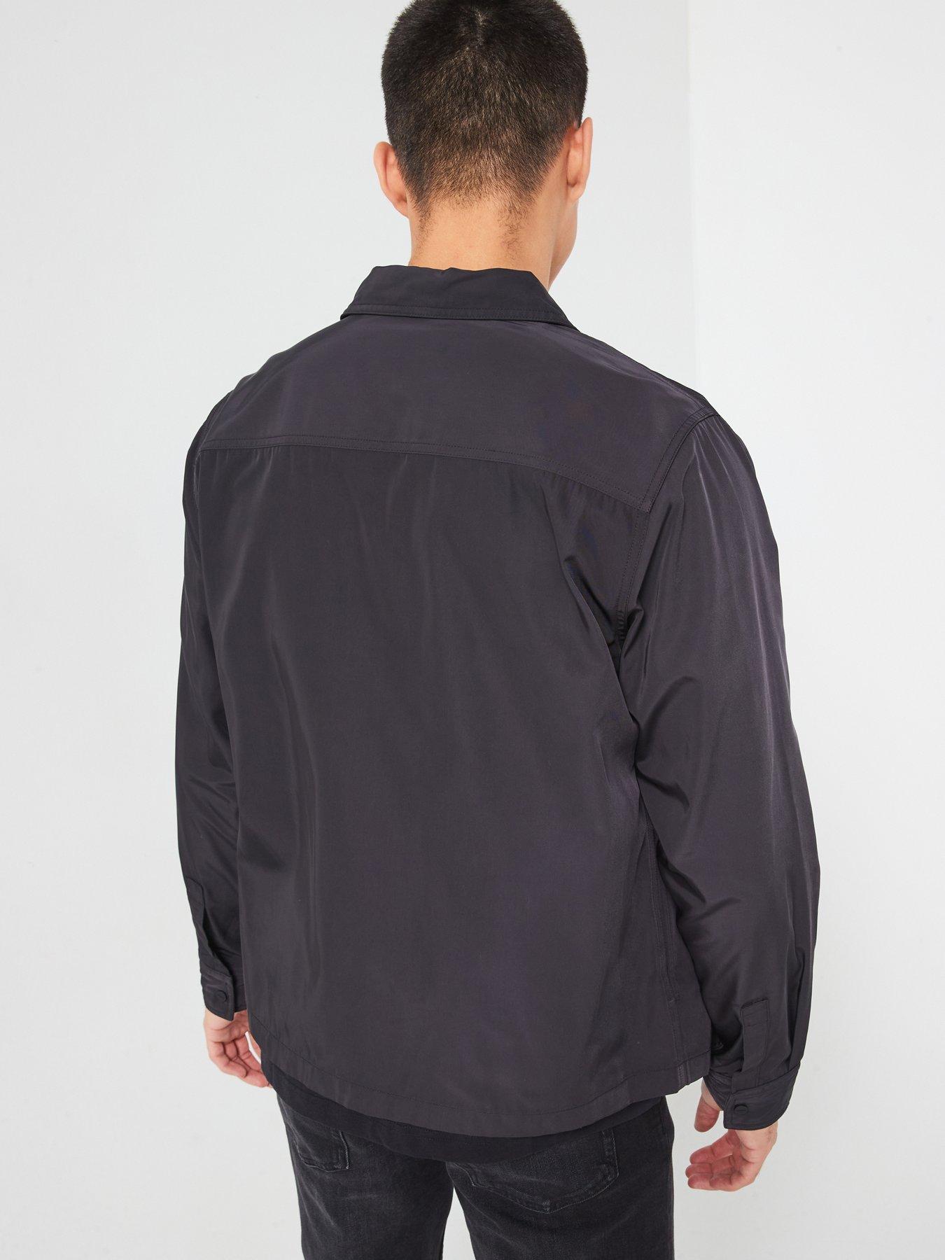 Image 2 of 6 of HUGO Evalom Nikel Stacked Logo Zip Coach Jacket - Black