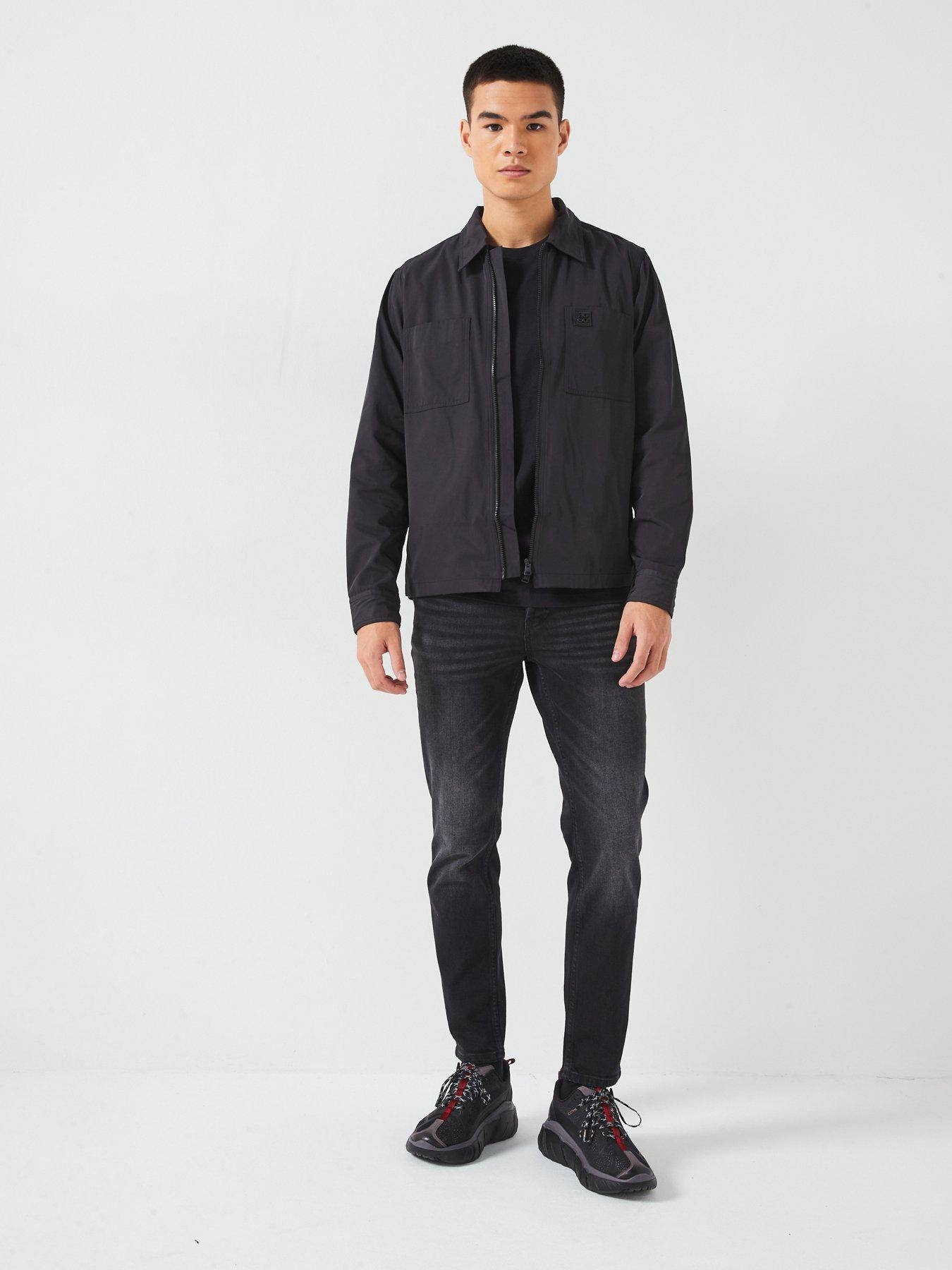Image 3 of 6 of HUGO Evalom Nikel Stacked Logo Zip Coach Jacket - Black