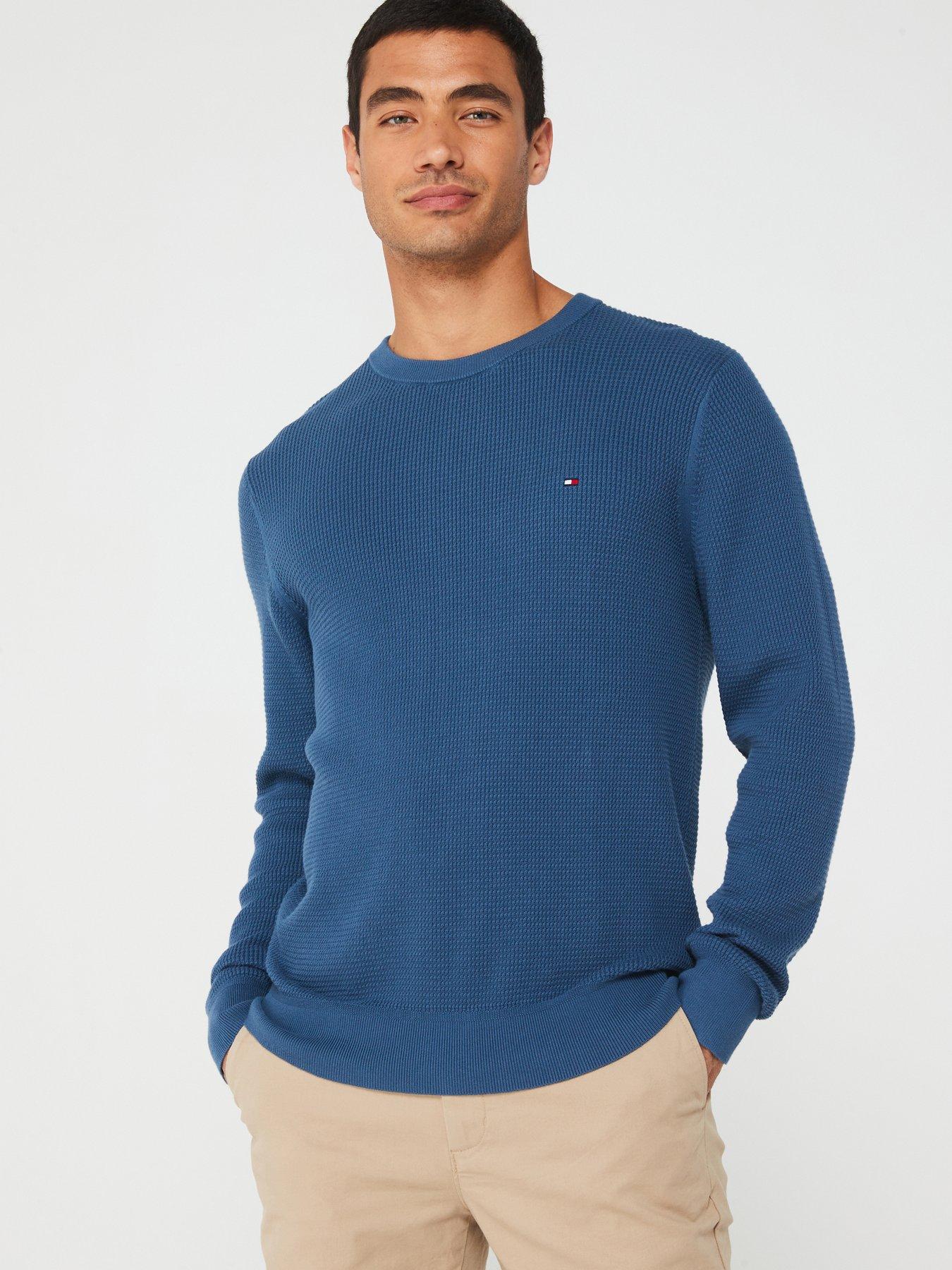 Calvin Klein Knitted Mouline Textured Logo Jumper - Grey/Black 