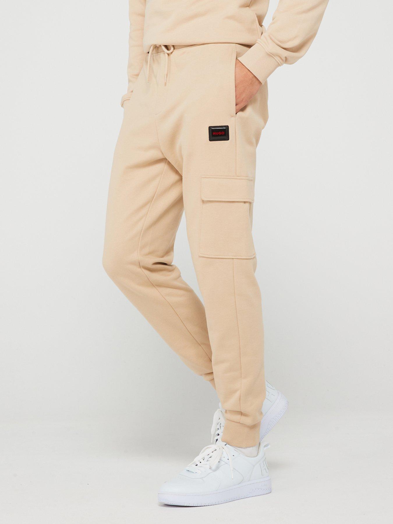 undefined Dwellrom Relaxed Fit Gel Logo Cargo Joggers - Beige