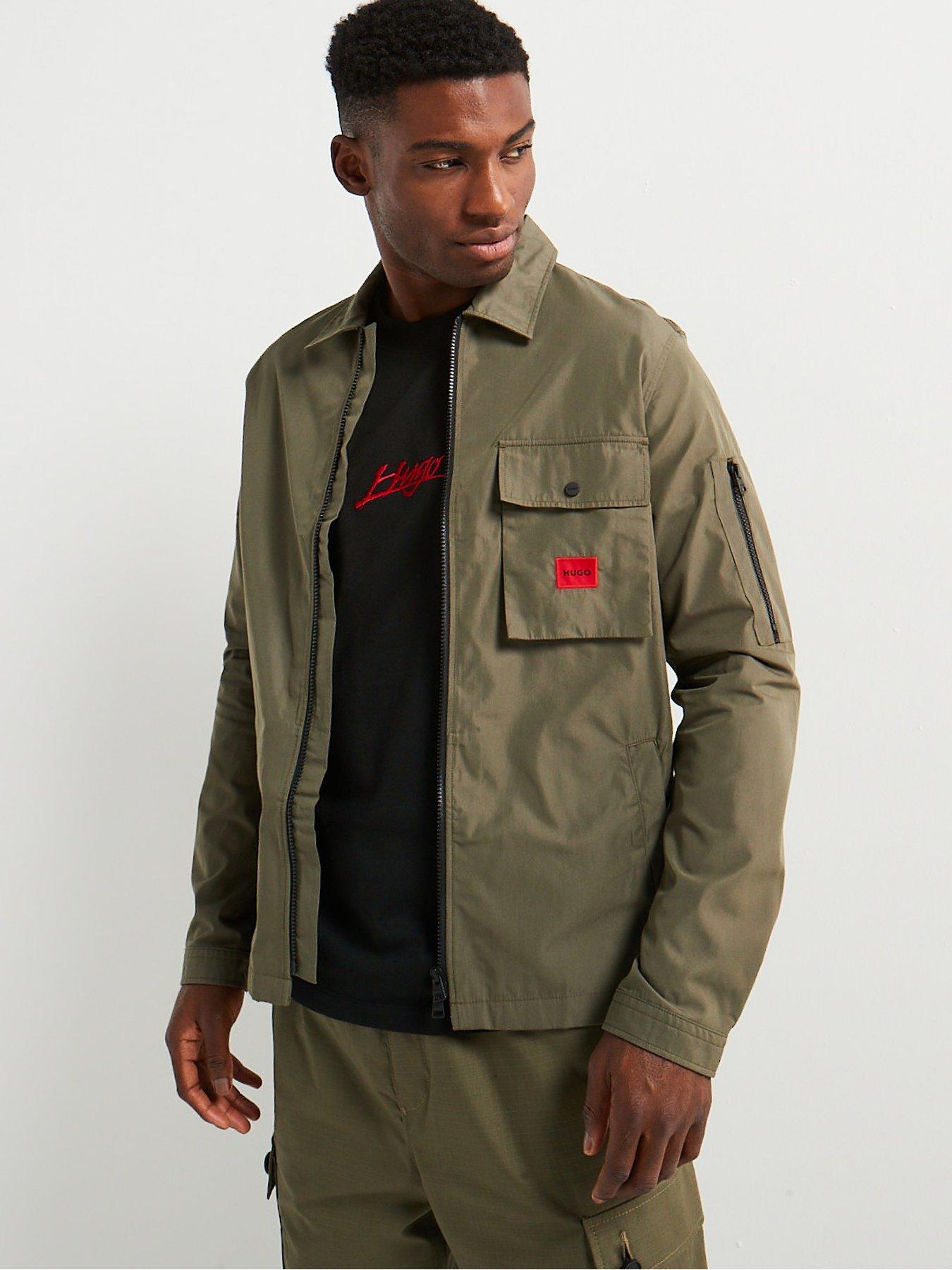 undefined Emmond Regular Fit Zip Through Overshirt - Dark Olive