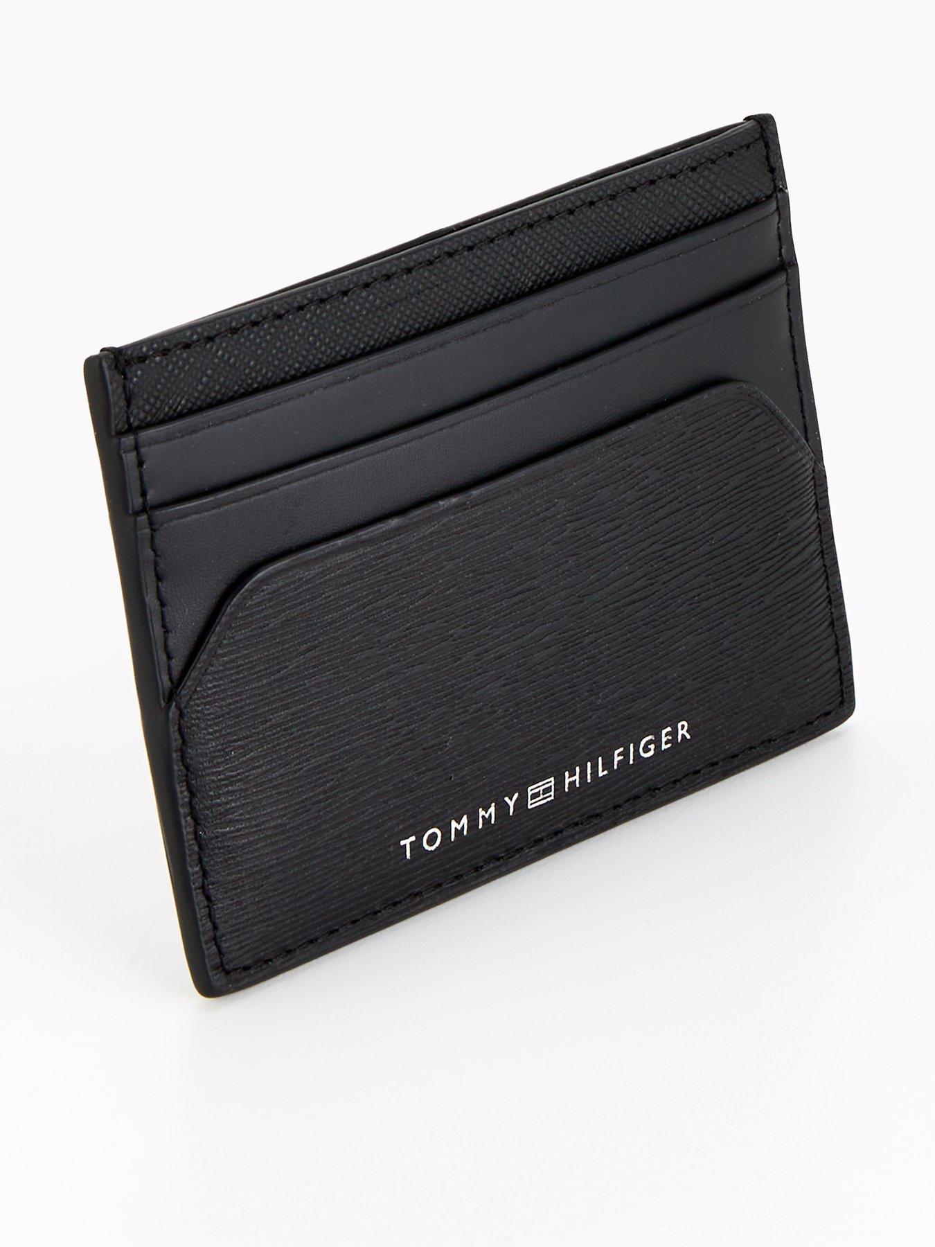 Tommy Hilfiger Mono Plaque Logo Credit Card Holder - Black | Very.co.uk