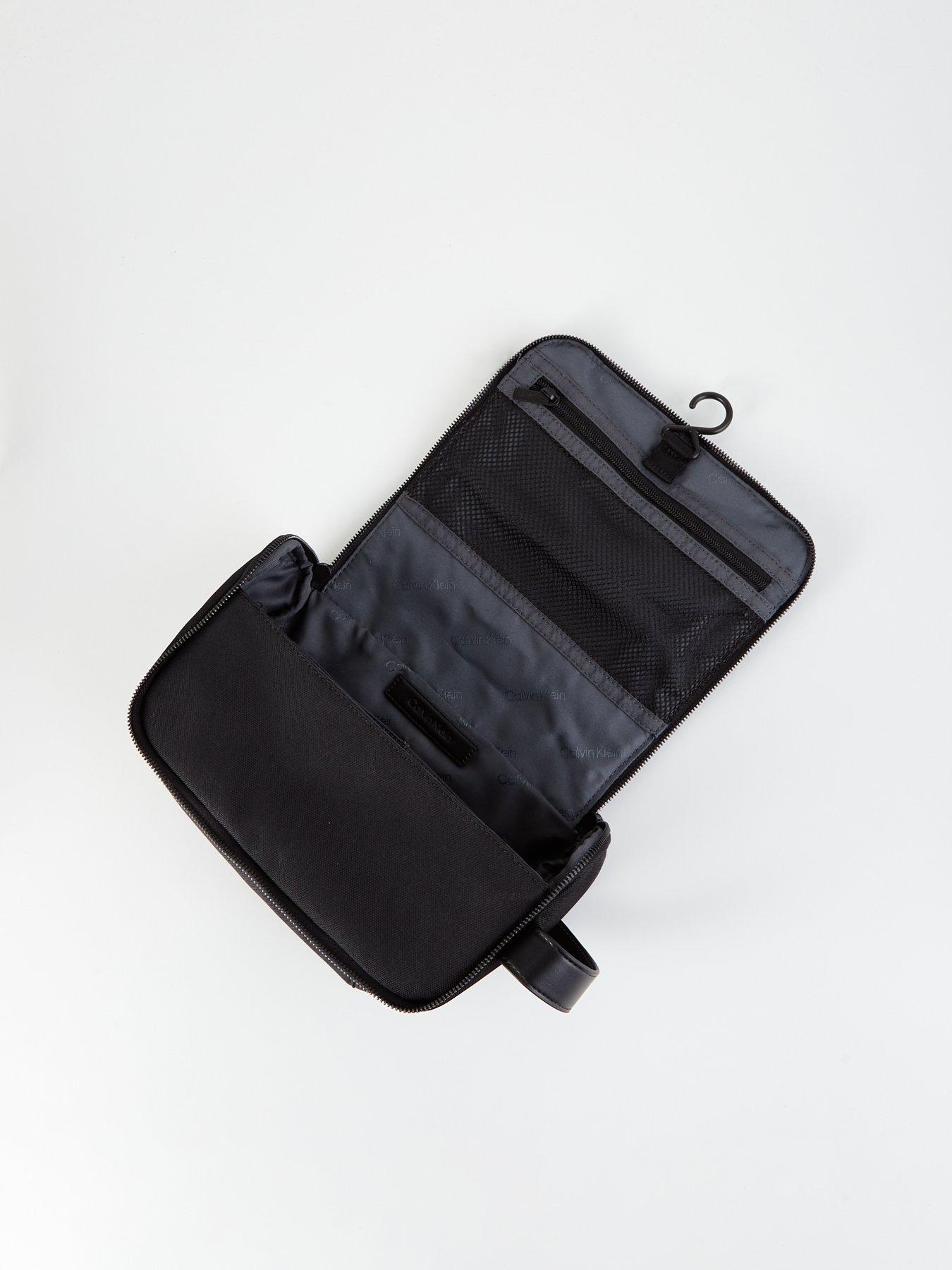 Calvin Klein Remote Textured Small Hangable Washbag - Black | Very.co.uk