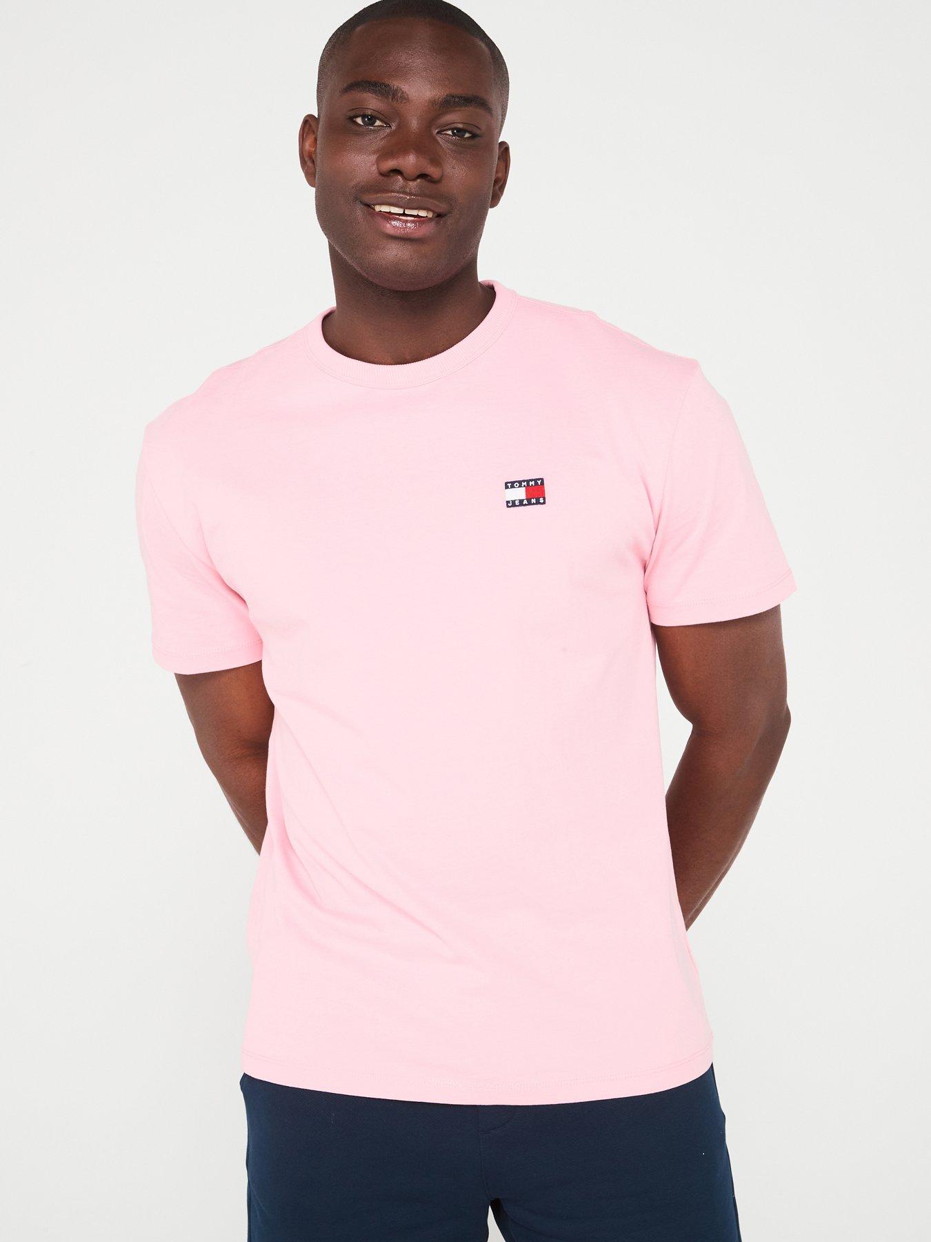 Tommy Jeans Regular Fit Left Chest Badge T Shirt Pink Very