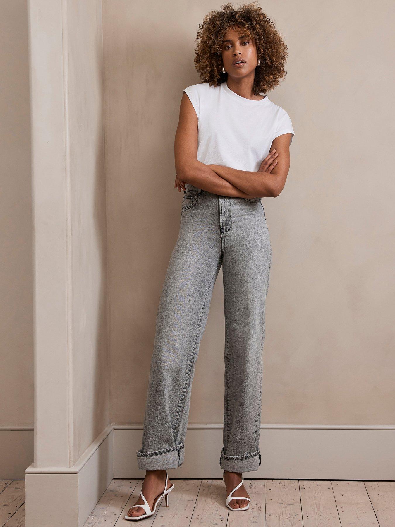 Mint Velvet Grey Workable Wide Jeans