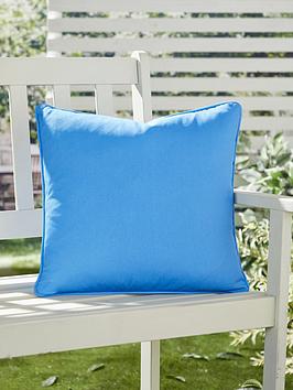 Product photograph of Fusion Plain Dye Outdoor Cushion - Blue from very.co.uk